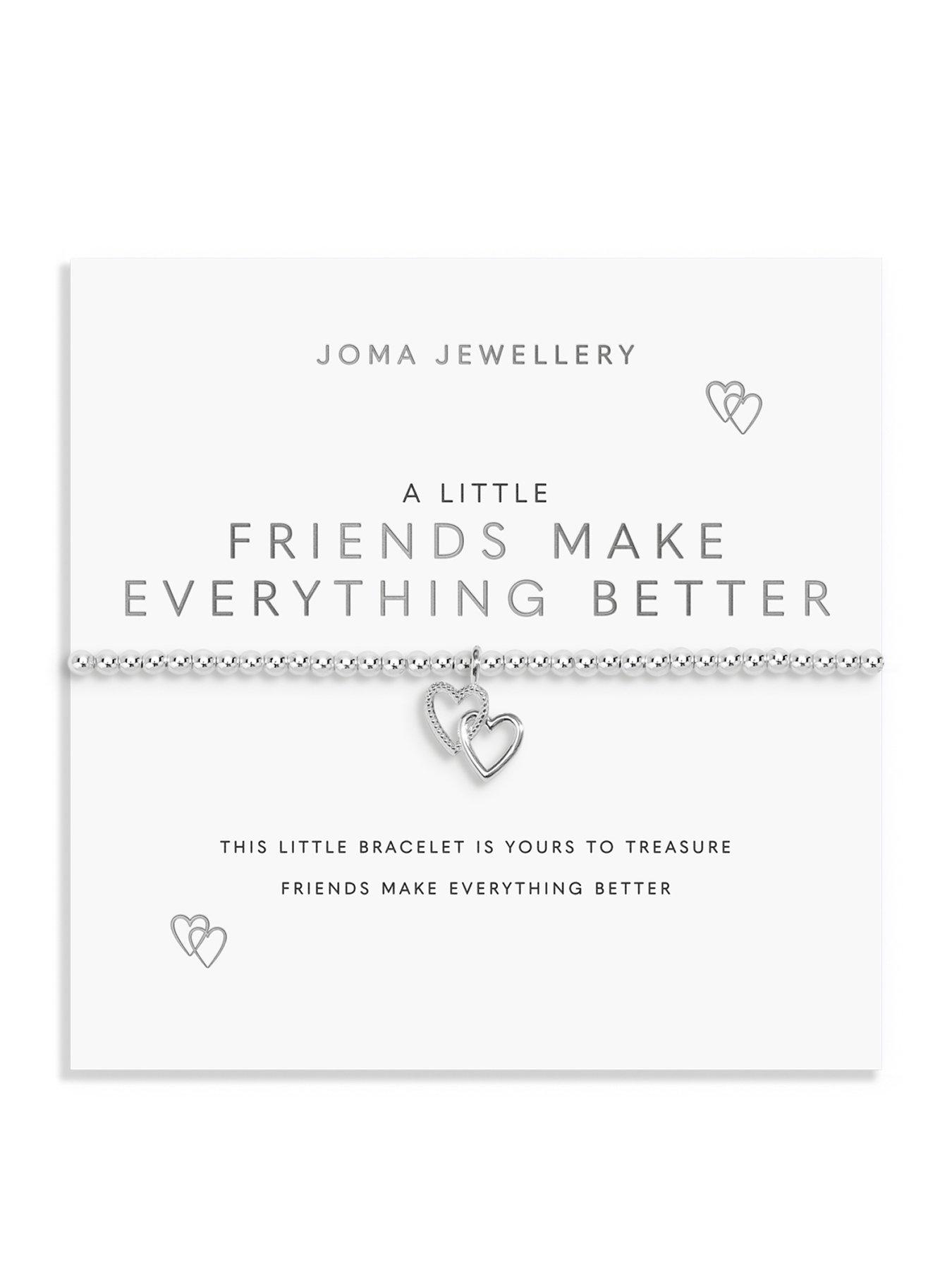 Joma Jewellery A LITTLE , FRIENDS MAKE EVERYTHING BETTER , Silver Plated , Bracelet , 17.5cm stretch