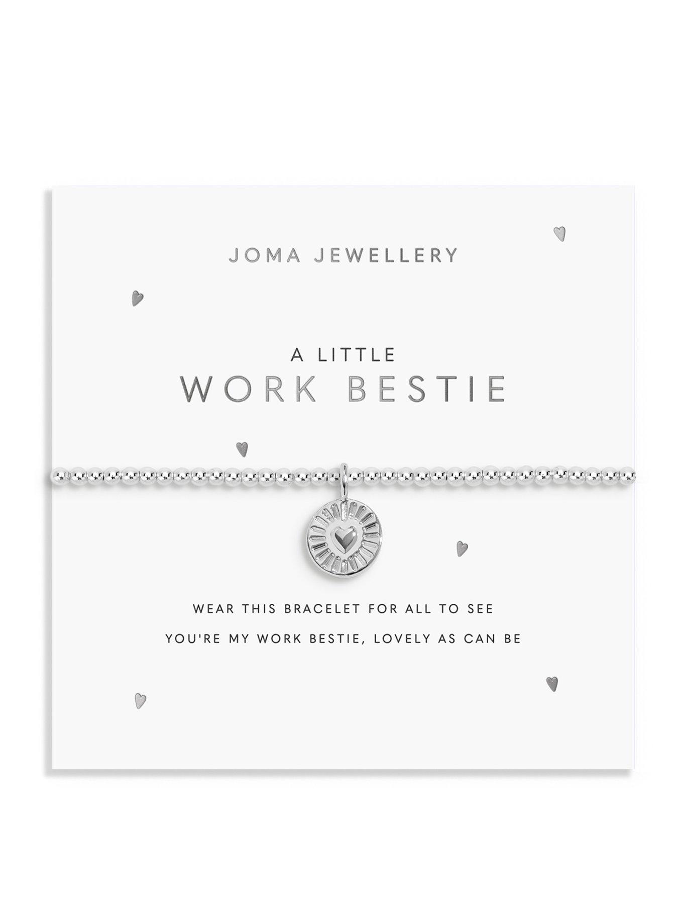Joma Jewellery A LITTLE , WORK BESTIE , Silver Plated , Bracelet , 17.5cm stretch