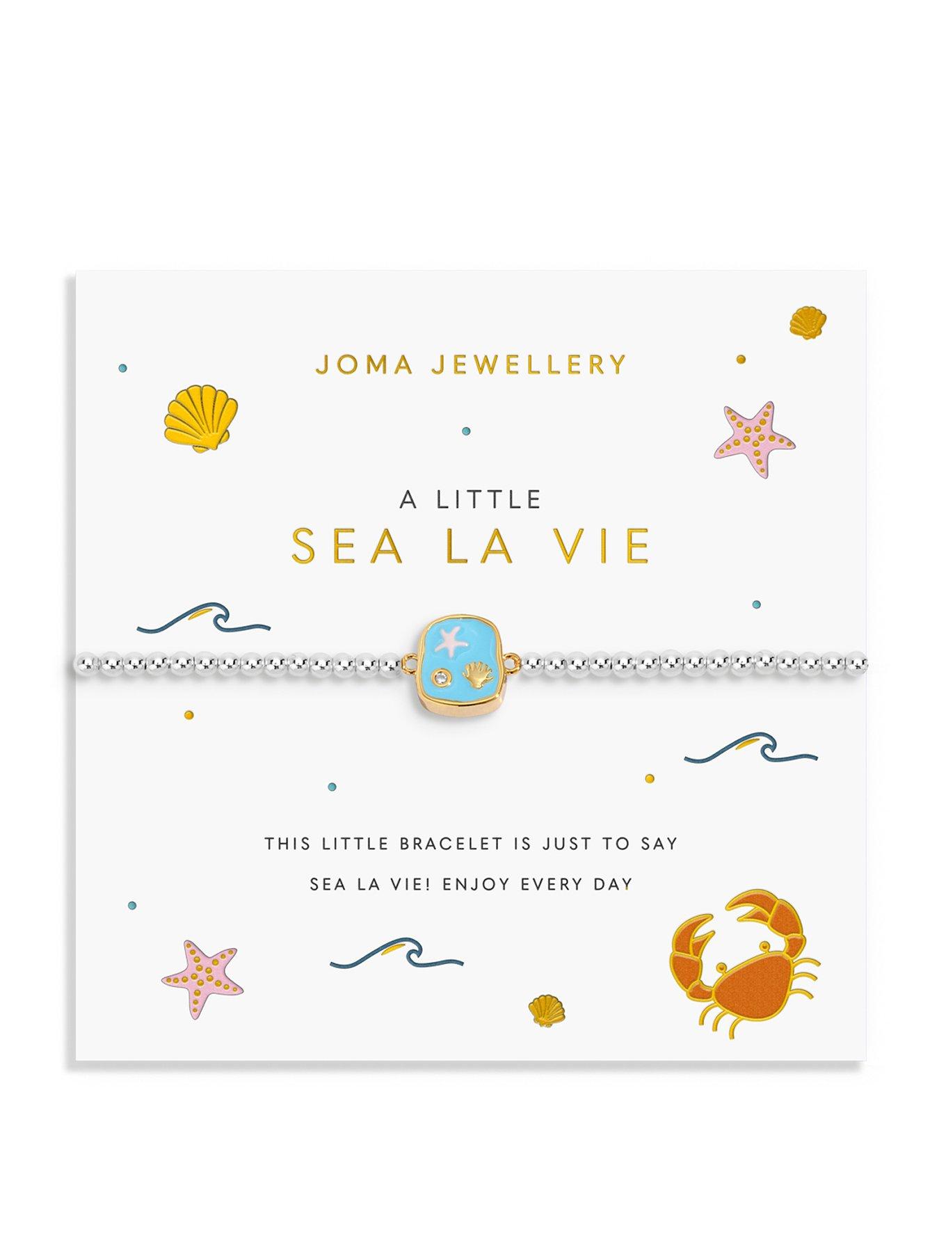 Joma Jewellery A LITTLE VIBES , SEA LA VIE , Silver Plated , Bracelet , 17.5cm stretch