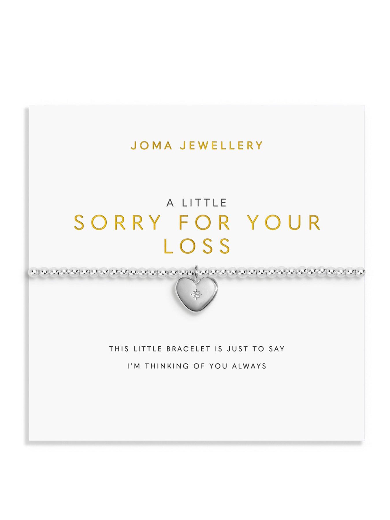 Katie Loxton REMEMBRANCE A LITTLE , SORRY FOR YOUR LOSS , Silver Plated , Bracelet , 17.5cm stretch
