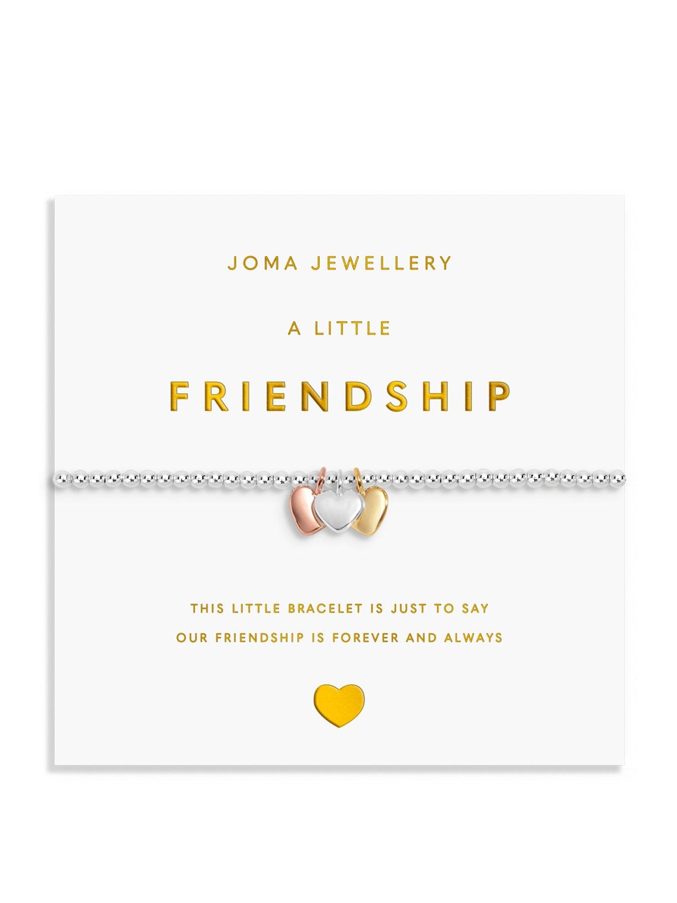 Joma Jewellery A LITTLE CHARMED MOMENTS , FRIENDSHIP , Silver, Gold & Rose Gold Plated , Bracelet , 17.5cm stretch