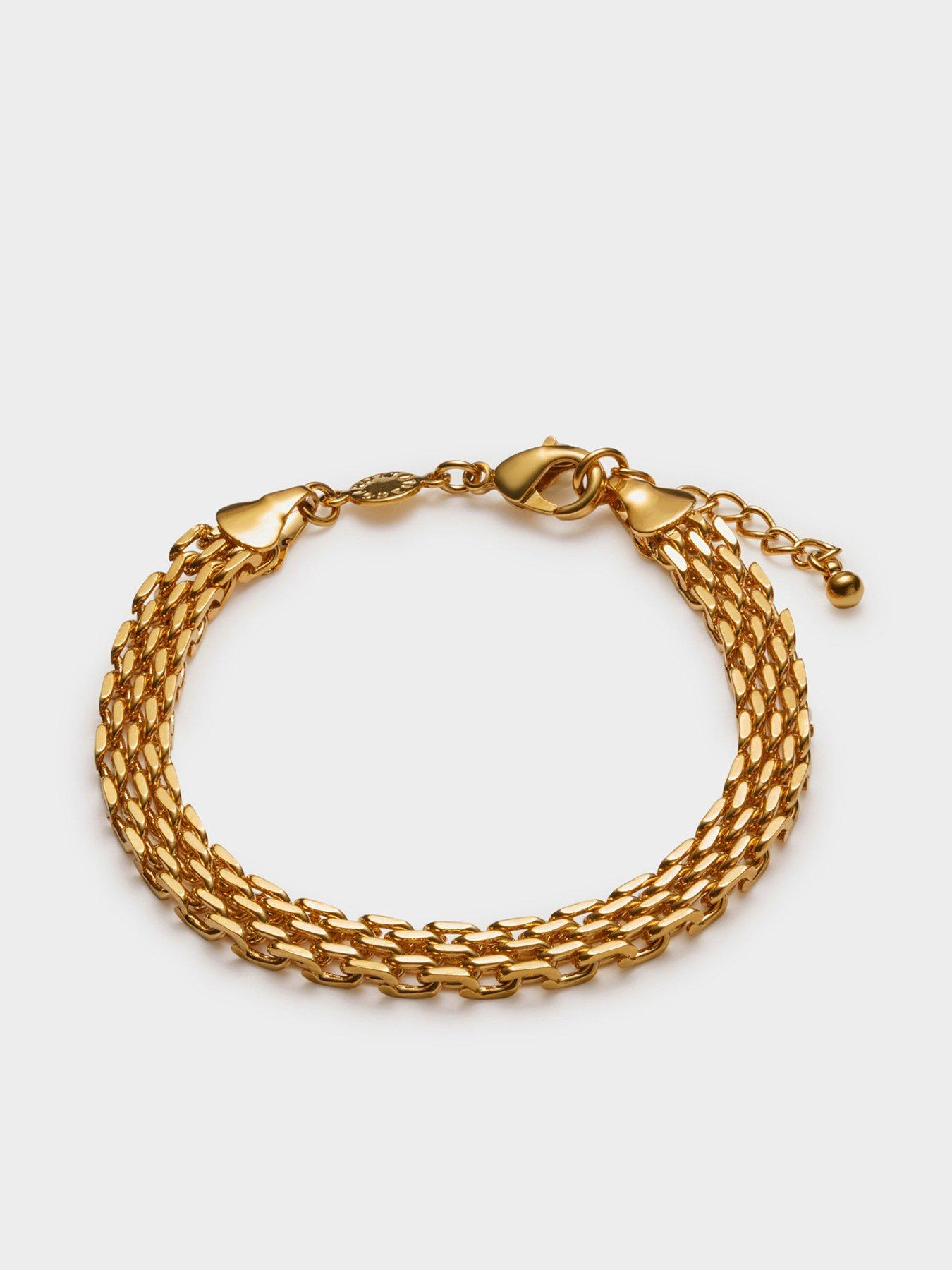 Image 2 of 5 of Katie Loxton BRAID CHAIN BRACELET , Gold Coated , 18cm + 3cm extender