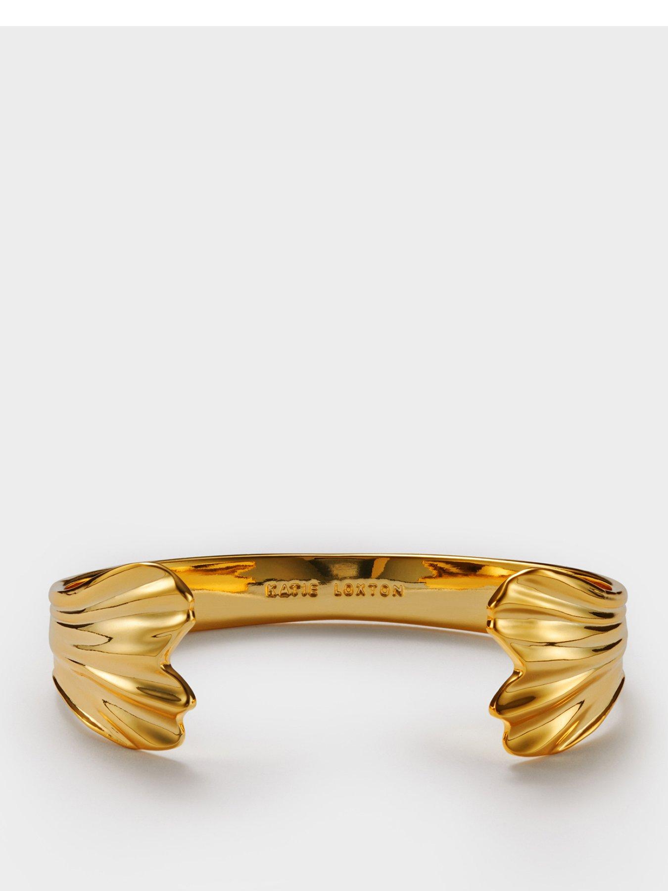 Katie Loxton FLORAMOUR BANGLE , Gold Coated , Adjustable
