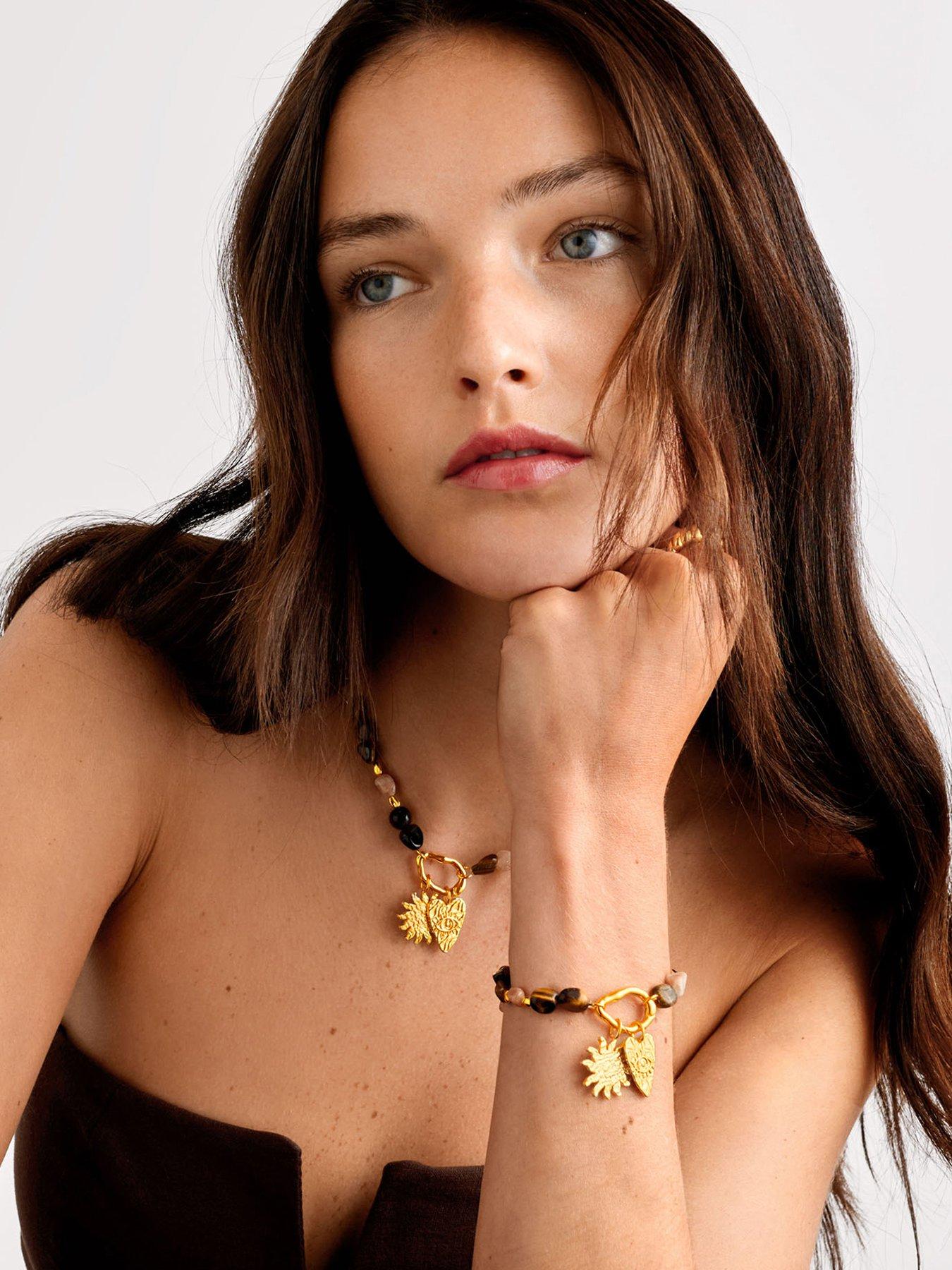 Katie Loxton SUNSET SOLESI NECKLACE , Gold Coated , 42cm