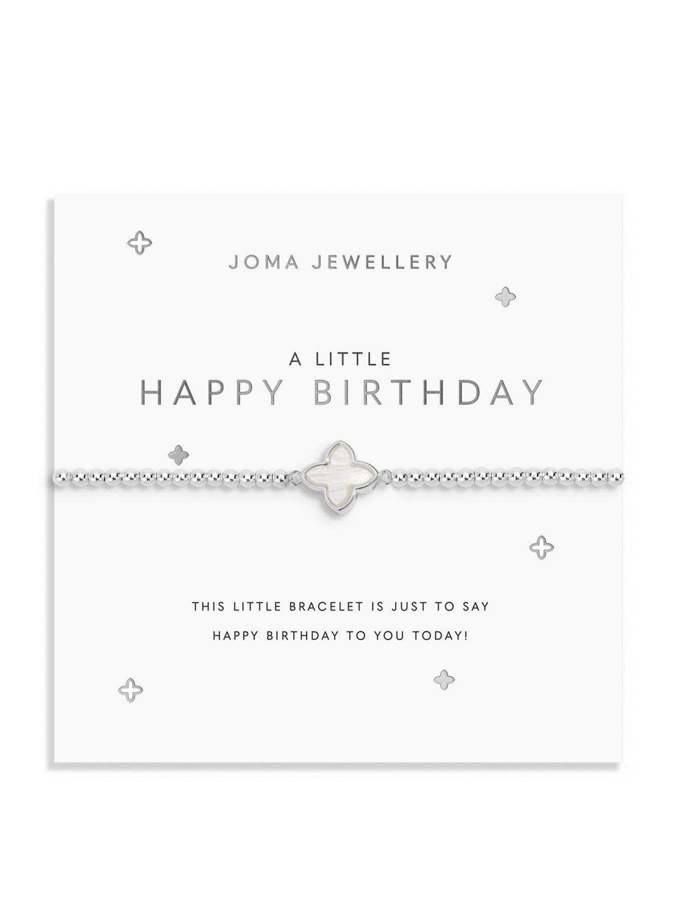 Joma Jewellery A LITTLE , HAPPY BIRTHDAY , Silver Plated , Bracelet , 17.5cm stretch