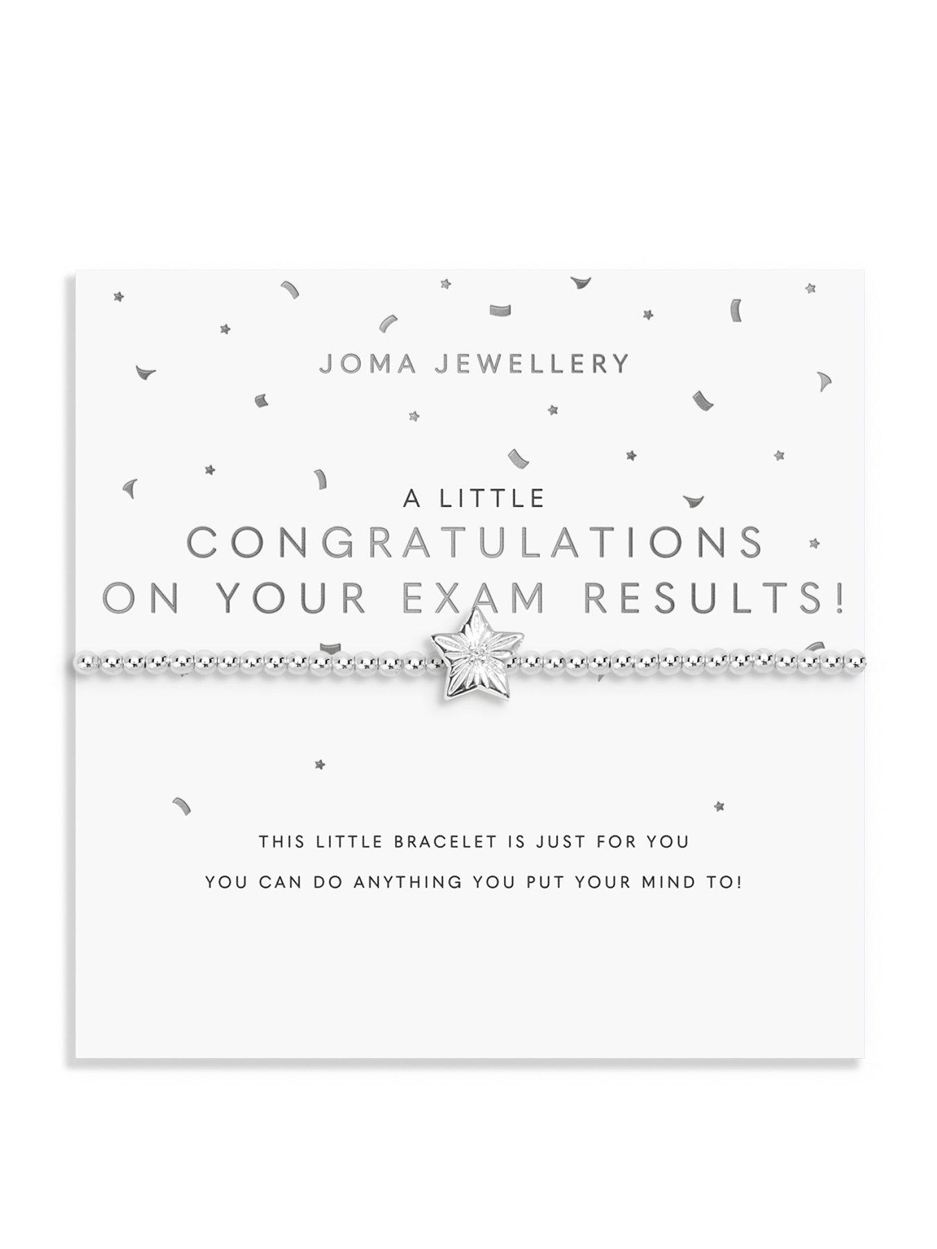 Joma Jewellery A LITTLE , CONGRATULATIONS ON YOUR EXAM RESULTS! , Silver Plated , Bracelet , 17.5cm stretch