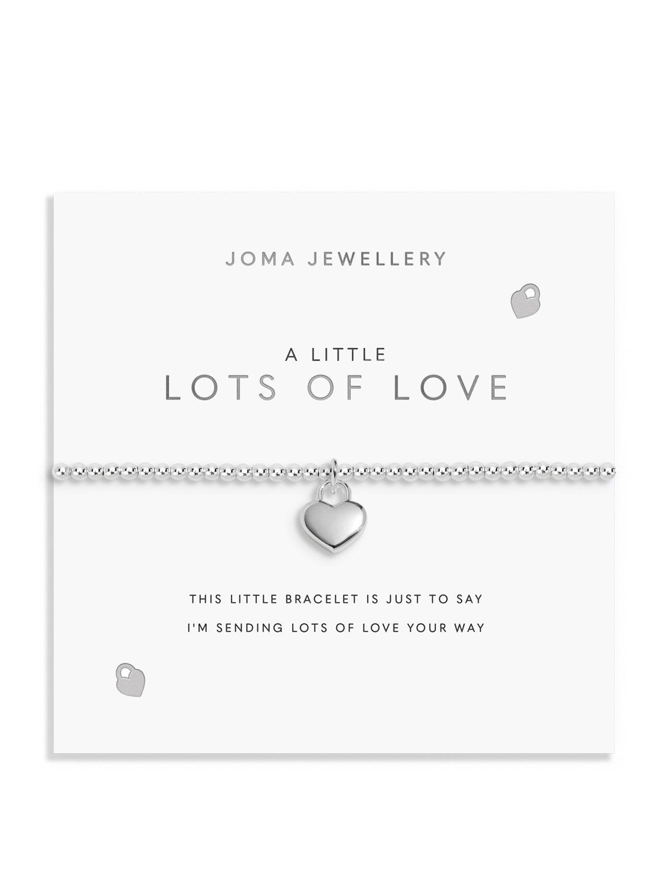 Joma Jewellery A LITTLE , LOTS OF LOVE , Silver Plated , Bracelet , 17.5cm stretch