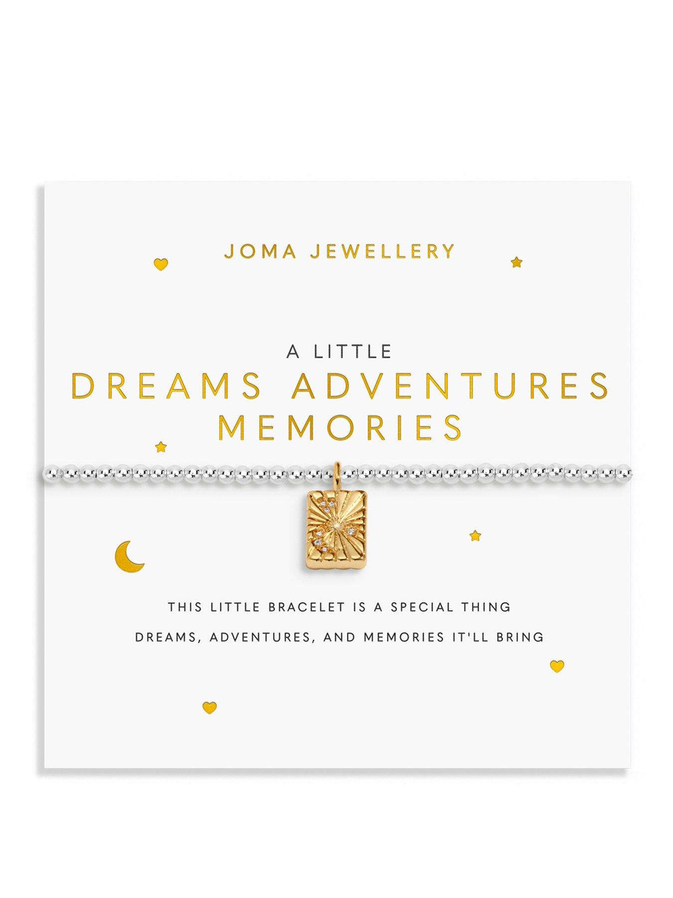 Katie Loxton A LITTLE , DREAMS ADVENTURES MEMORIES , Silver & Gold Plated , Bracelet , 17.5cm stretch