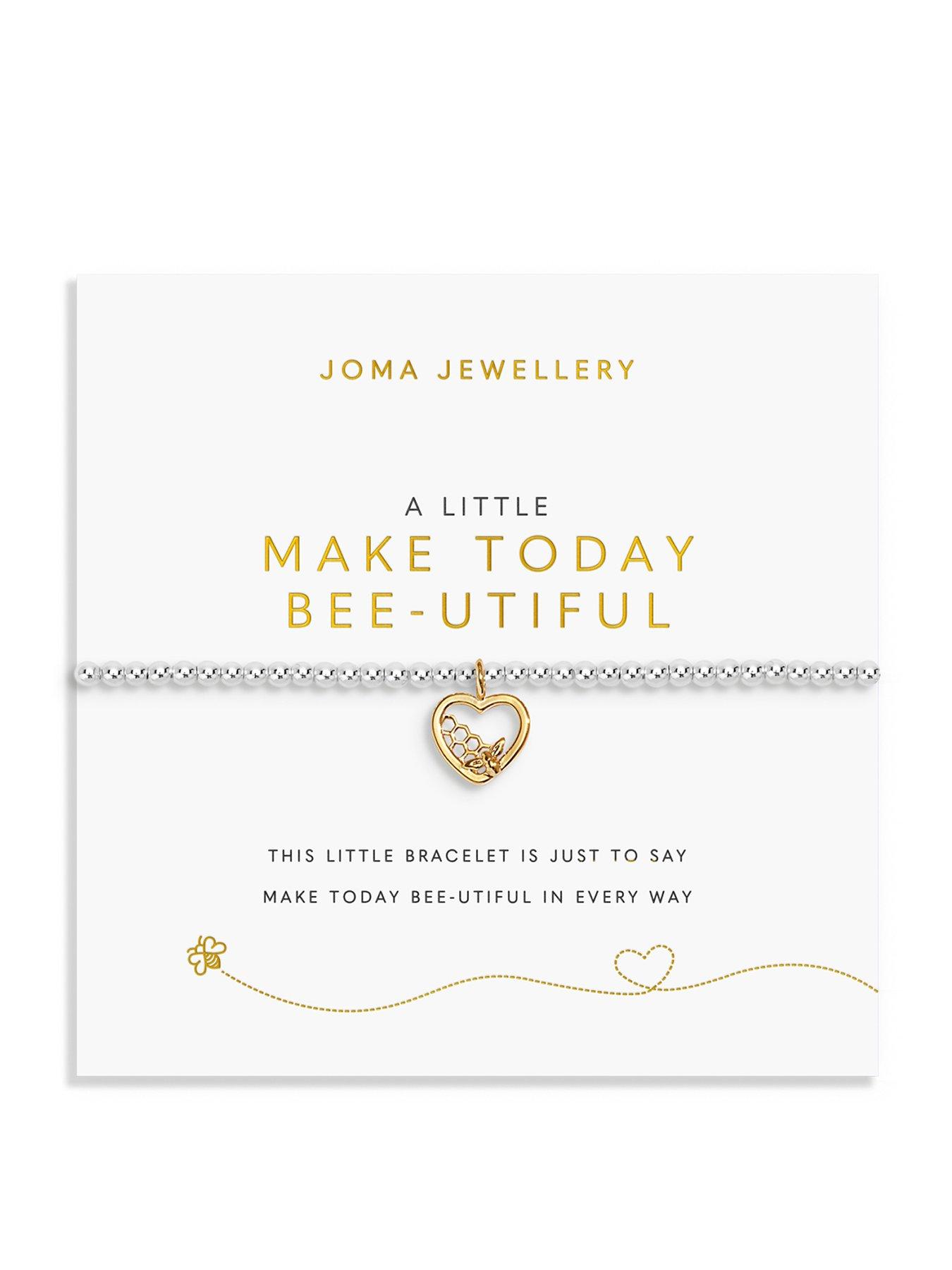Joma Jewellery A LITTLE , MAKE TODAY BEE-UTIFUL , Silver & Gold Plated , Bracelet , 17.5cm stretch