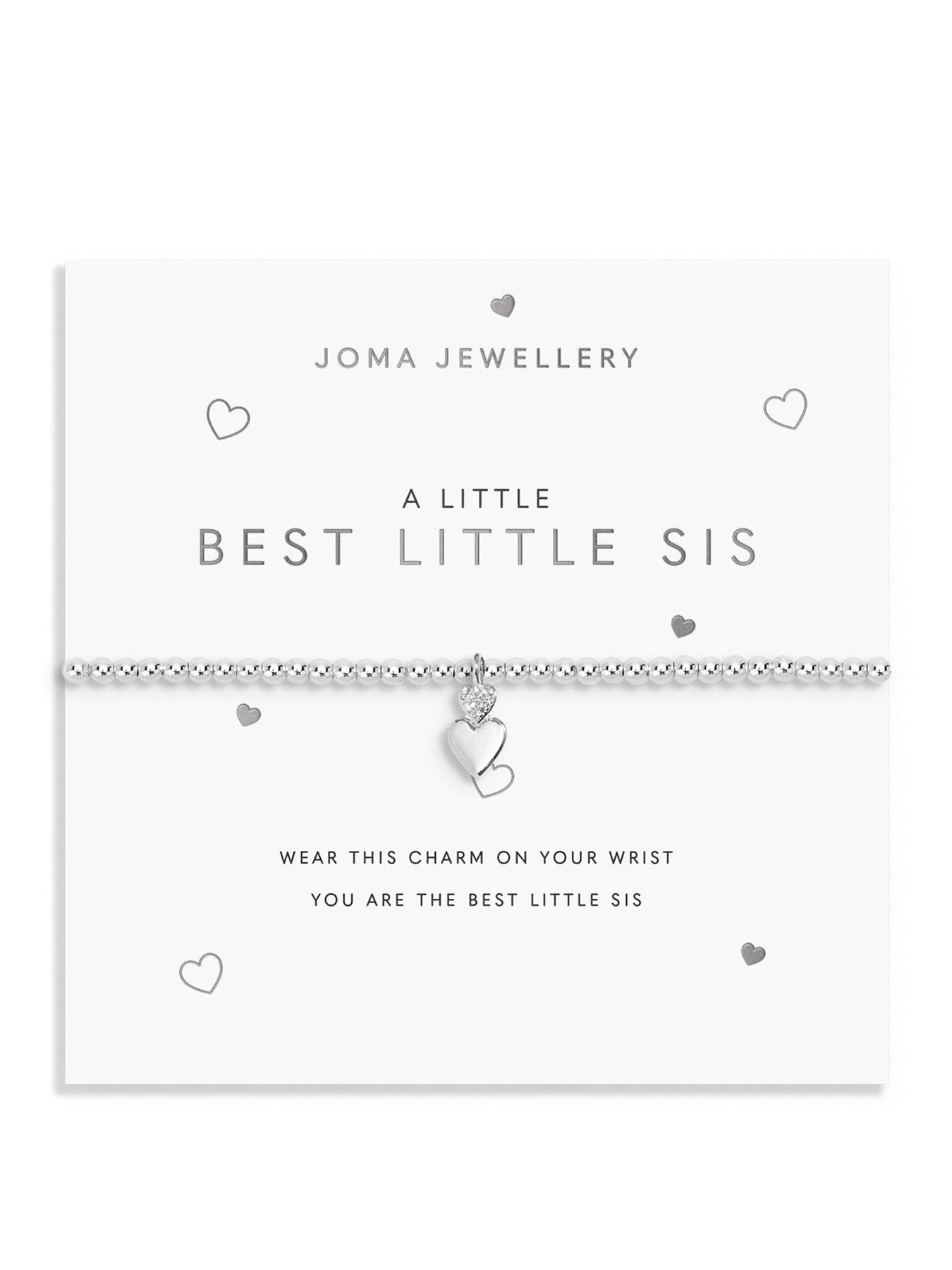 Joma Jewellery A LITTLE , BEST LITTLE SIS , Silver Plated , Bracelet , 17.5cm stretch
