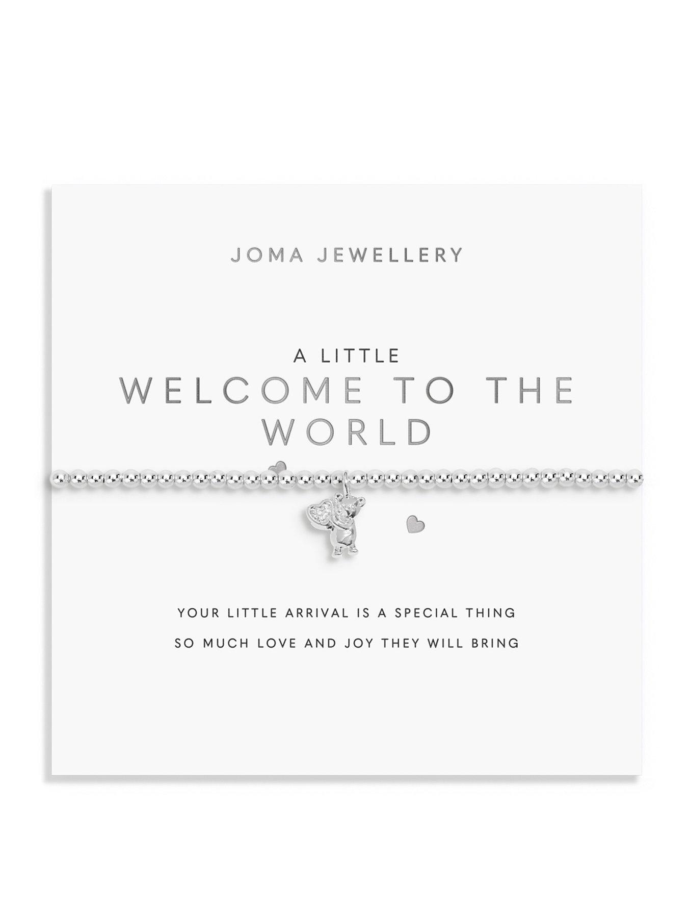 Joma Jewellery A LITTLE , WELCOME TO THE WORLD , Silver Plated , Bracelet , 17.5cm stretch
