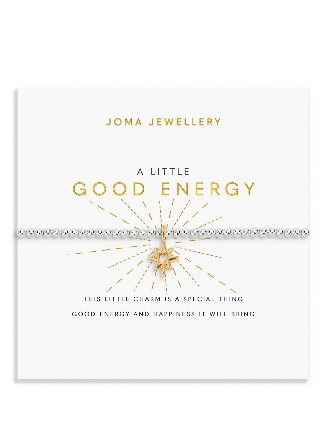 Joma Jewellery A LITTLE , GOOD ENERGY , Silver & Gold Plated , Bracelet , 17.5cm stretch