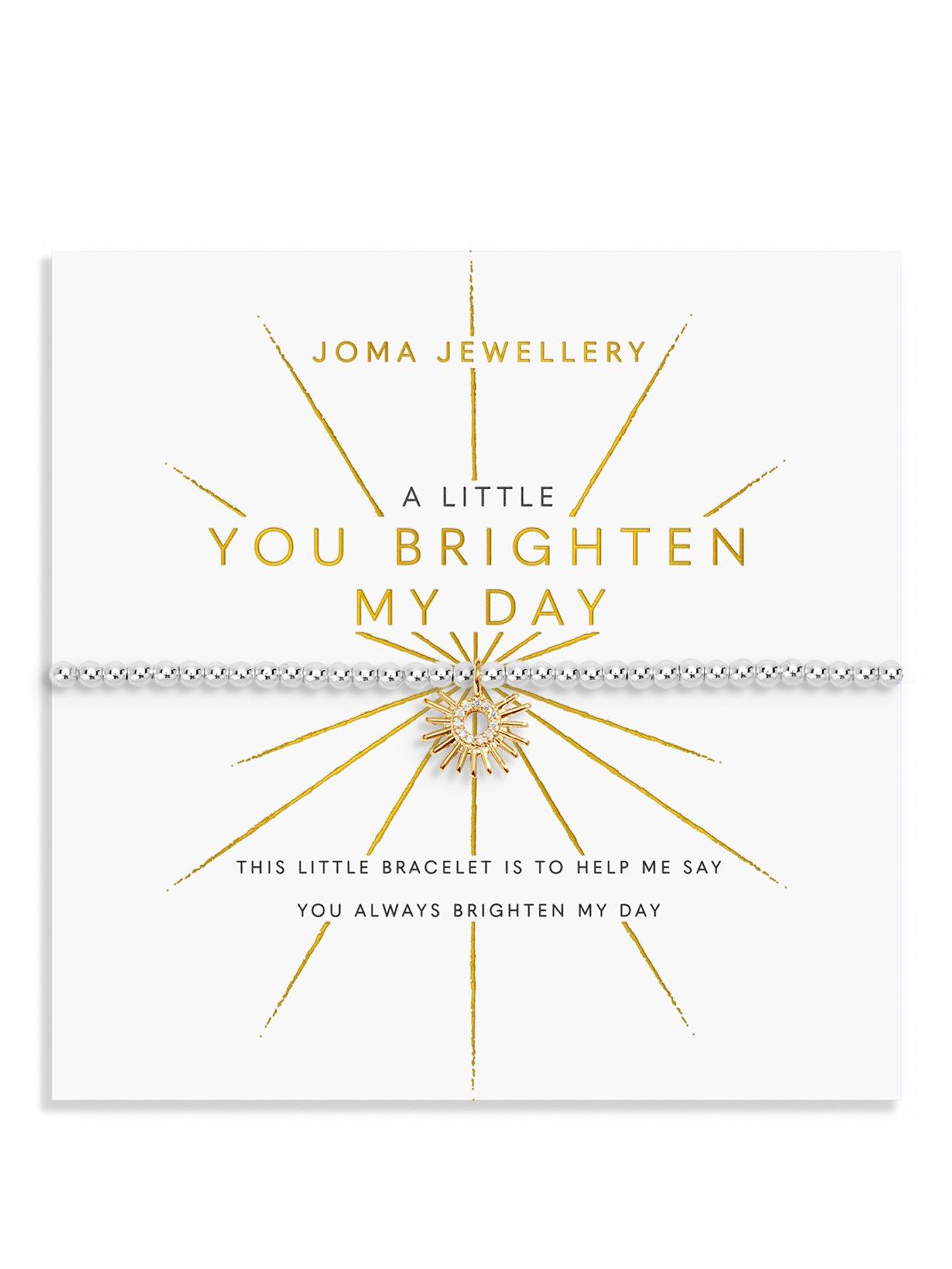 Joma Jewellery A LITTLE , YOU BRIGHTEN MY DAY , Silver & Gold Plated , Bracelet , 17.5cm stretch
