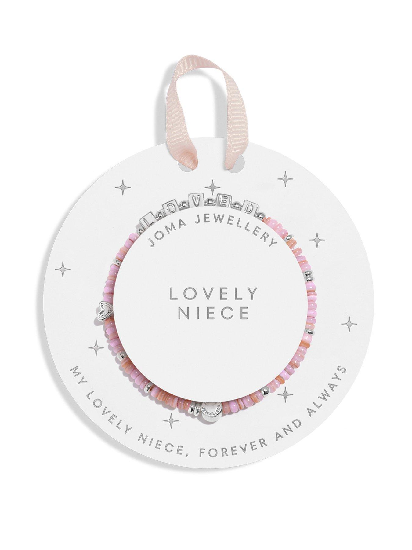 Katie Loxton KIDS' HAPPY LITTLE MOMENTS , LOVELY NIECE , Silver Plated , Bracelet , 15.5cm stretch