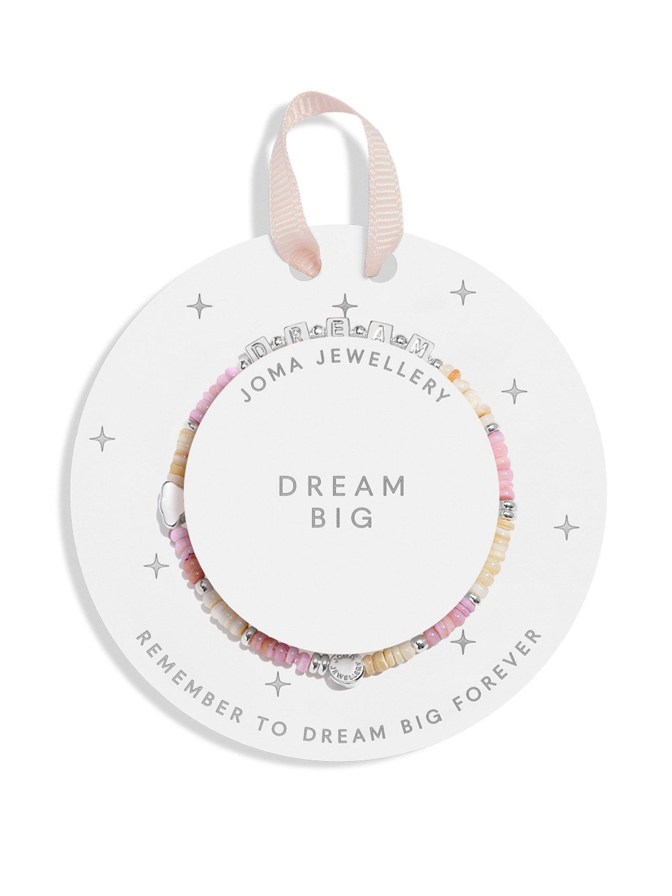 Katie Loxton KIDS' HAPPY LITTLE MOMENTS , DREAM BIG , Silver Plated , Bracelet , 15.5cm stretch