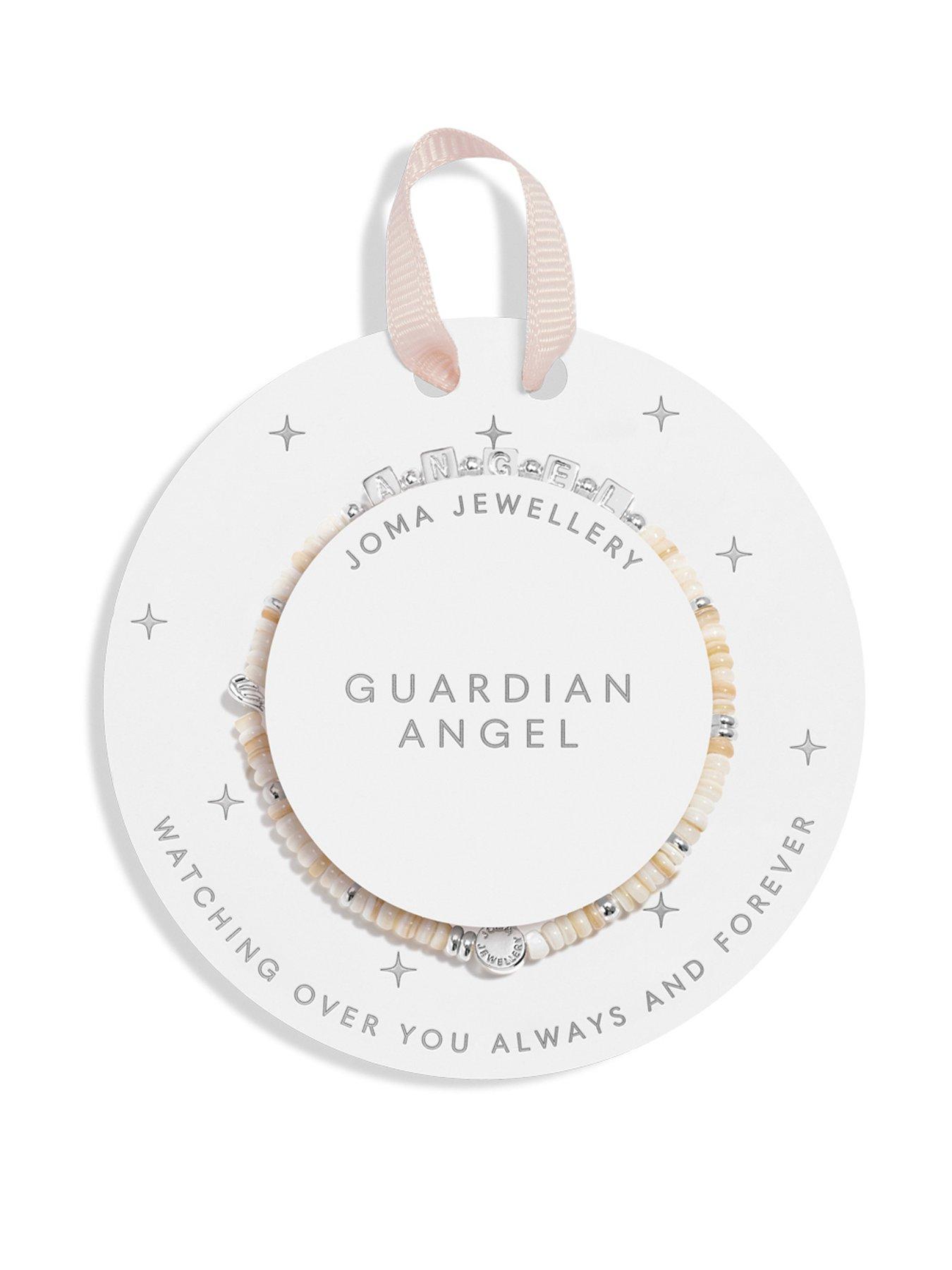 Katie Loxton KIDS' HAPPY LITTLE MOMENTS , GUARDIAN ANGEL , Silver Plated , Bracelet , 15.5cm stretch