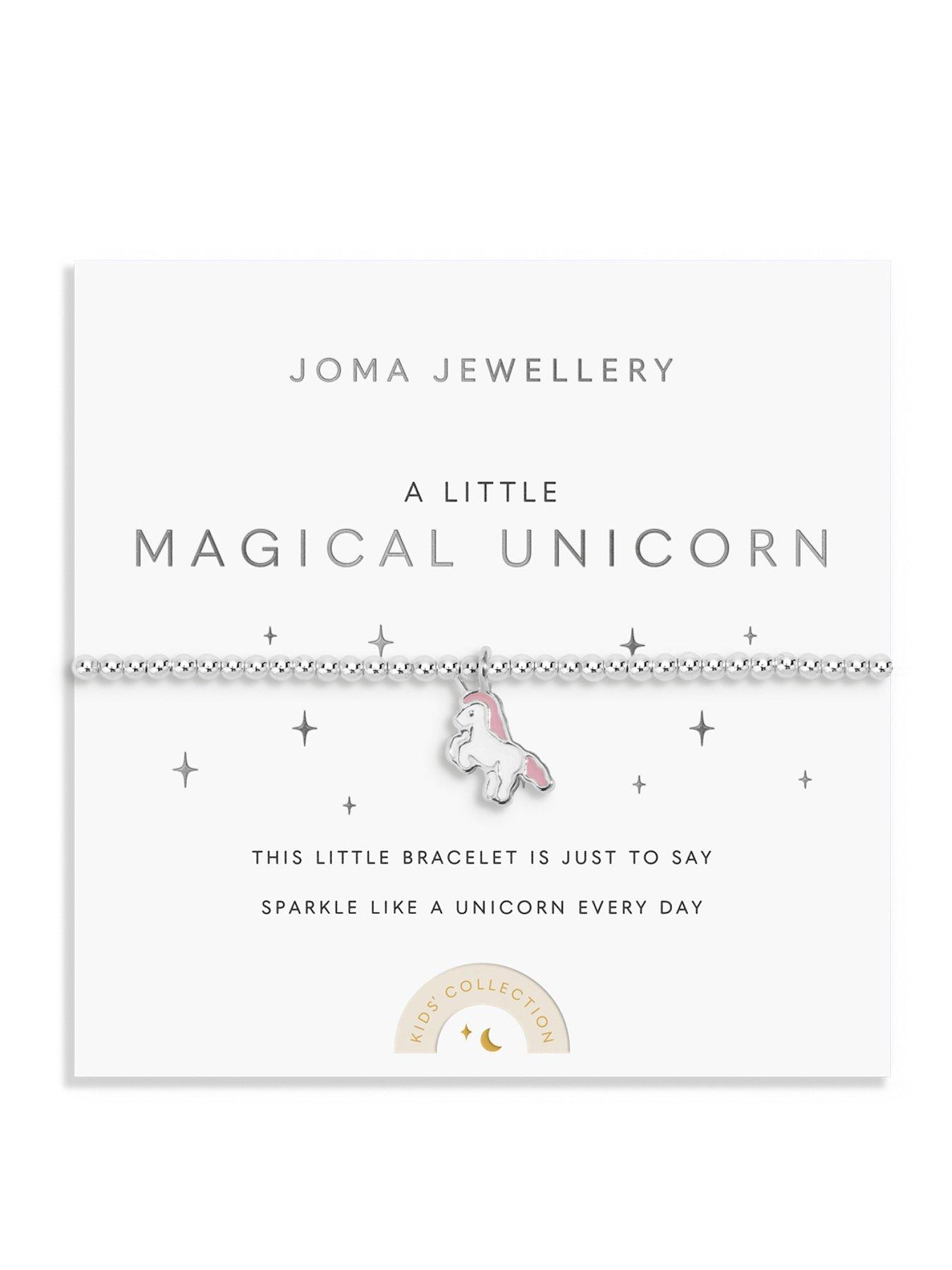 Katie Loxton KIDS' A LITTLE , MAGICAL UNICORN , Silver Plated , Bracelet , 15.5cm stretch