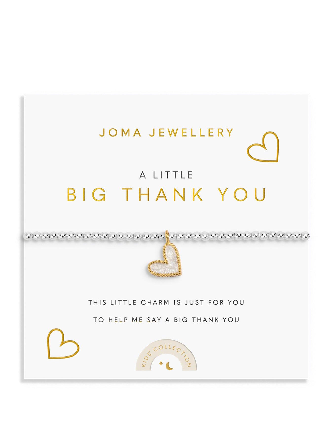 Katie Loxton KIDS' A LITTLE , BIG THANK YOU , Silver & Gold Plated , Bracelet , 15.5cm stretch