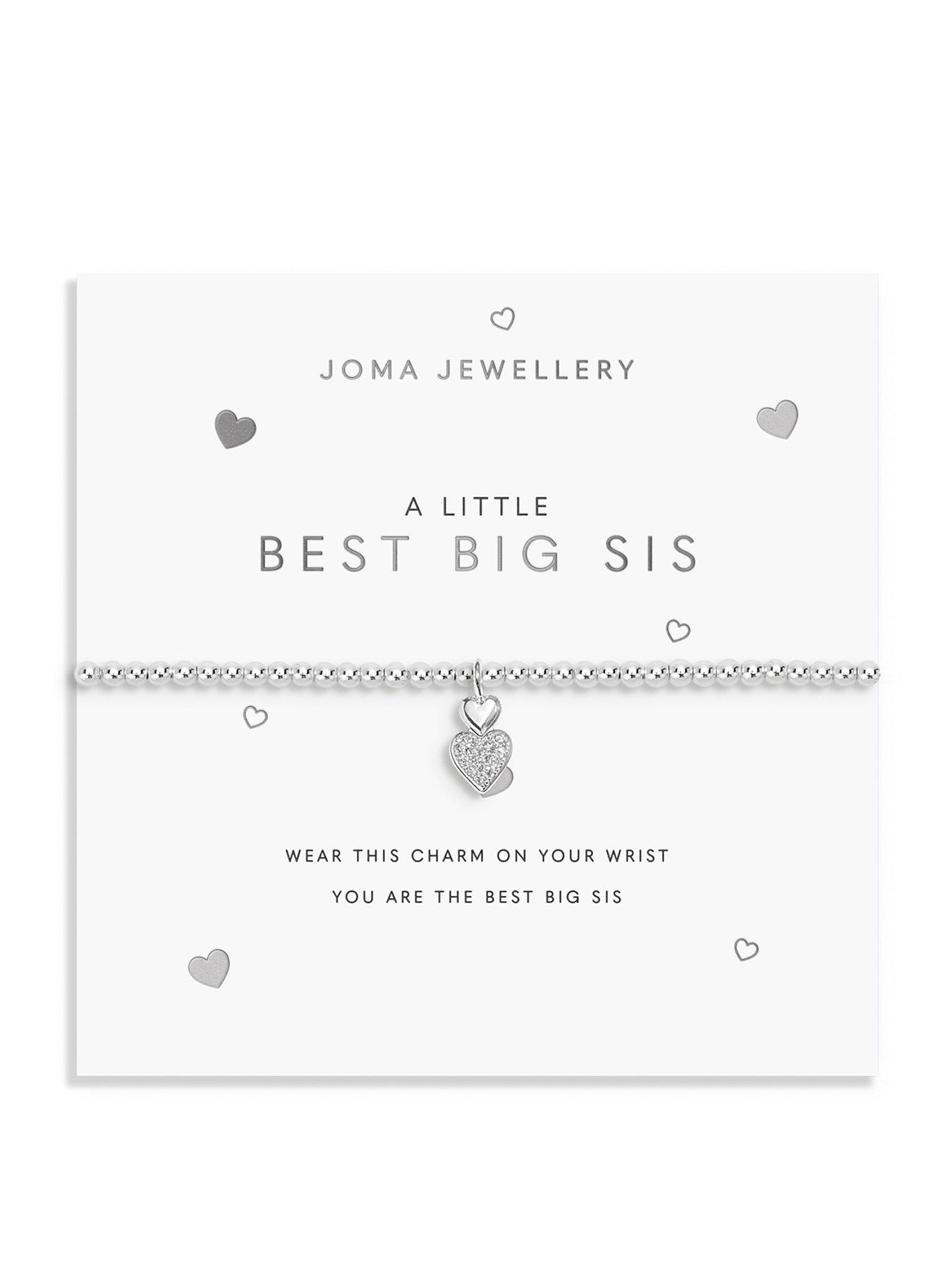 Joma Jewellery A LITTLE , BEST BIG SIS , Silver Plated , Bracelet , 17.5cm stretch