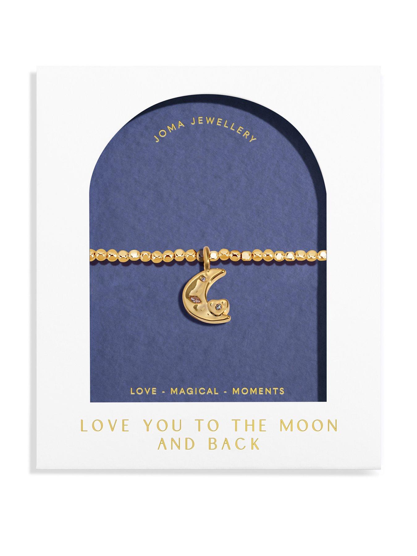 Joma Jewellery DOLCE VITA , LOVE YOU TO THE MOON AND BACK , Gold Plated , Bracelet , 17.5cm stretch