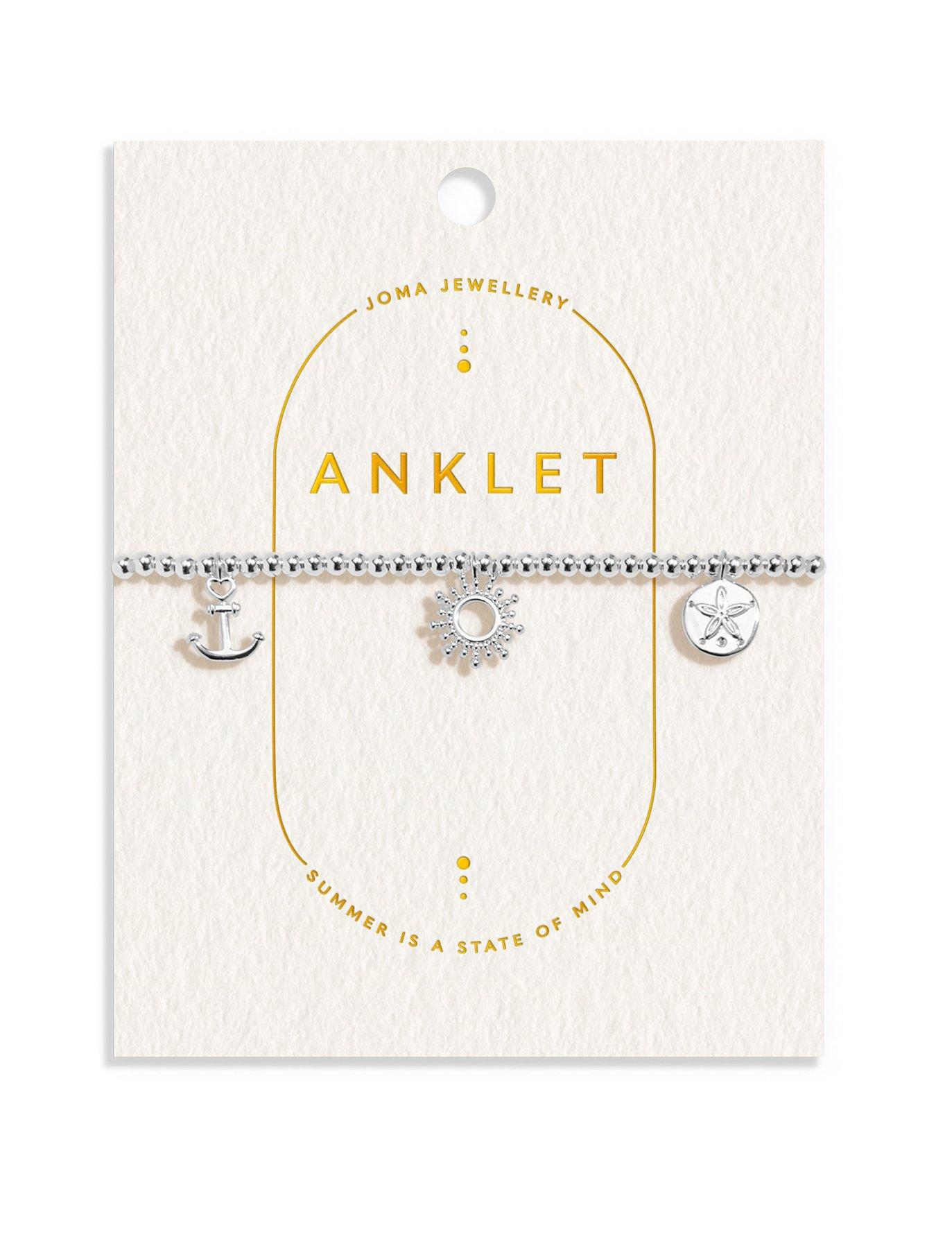 Joma Jewellery ANKLET , CHARMS , Silver Plated , Anklet , 23cm stretch