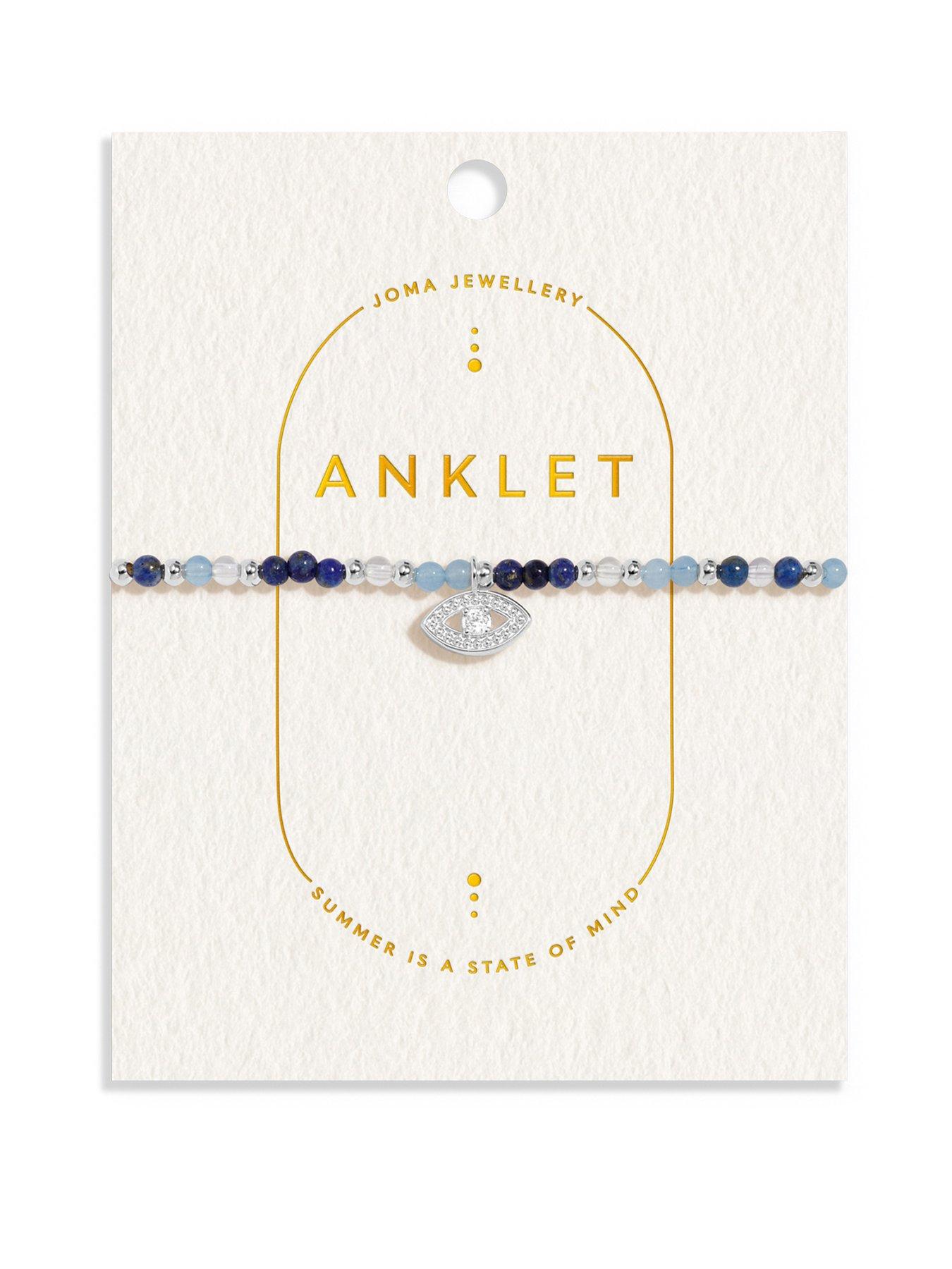 Joma Jewellery ANKLET , EYE , Silver Plated , Anklet , 23cm stretch