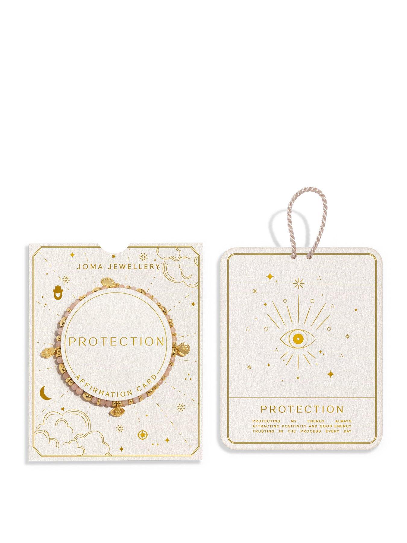 Joma Jewellery AFFIRMATION CARD , PROTECTION , Gold Plated , Bracelet , 17.5cm stretch