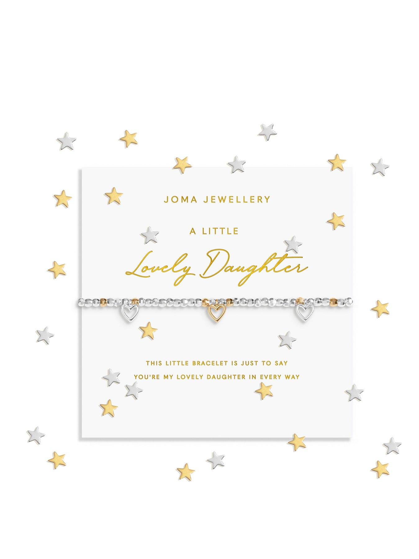 Joma Jewellery SPARKLE CONFETTI A LITTLE , LOVELY DAUGHTER , Silver & Gold Plated , Bracelet , 17.5cm stretch