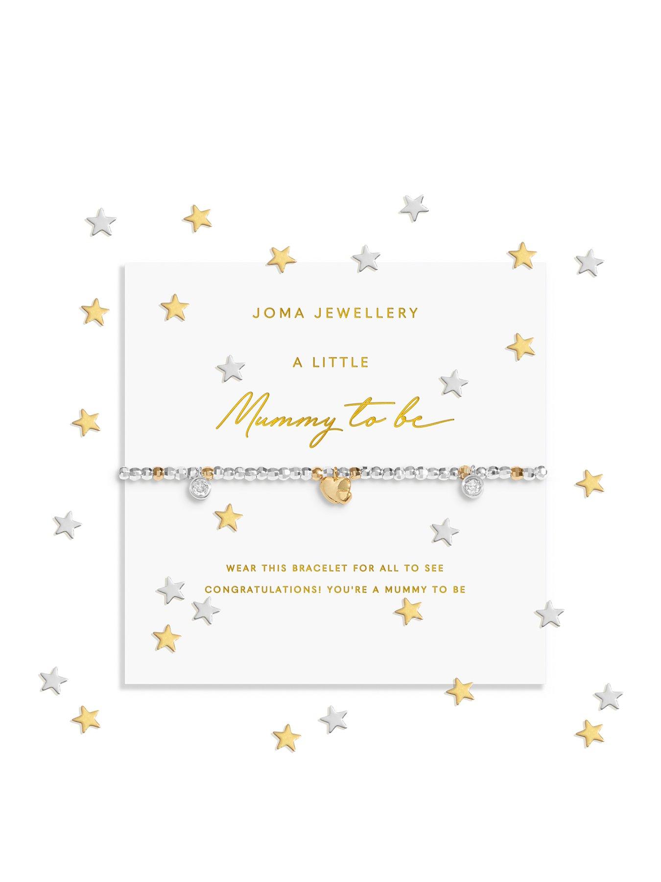 Joma Jewellery SPARKLE CONFETTI A LITTLE , MUMMY TO BE , Silver & Gold Plated , Bracelet , 17.5cm stretch