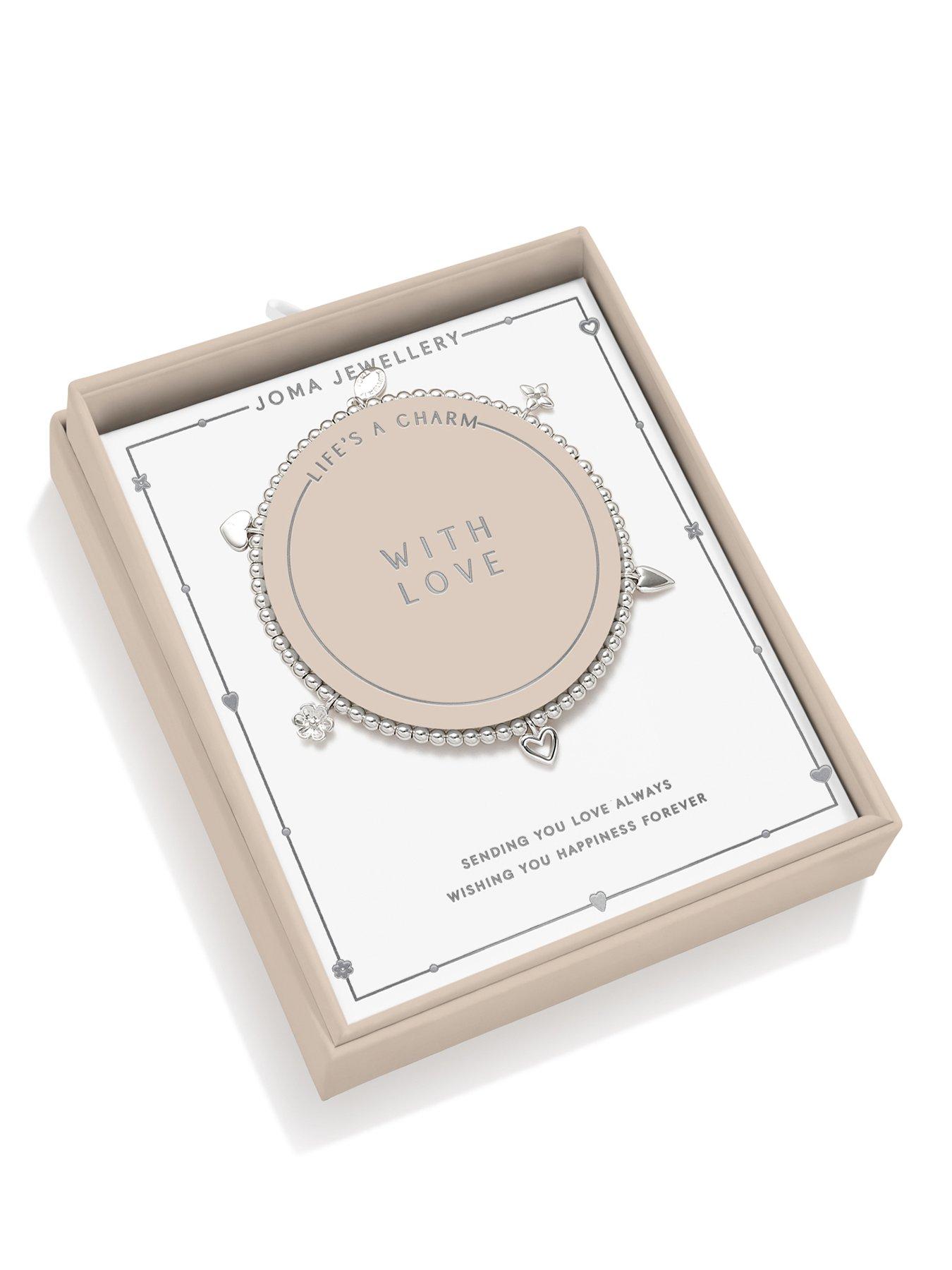 Joma Jewellery LIFE'S A CHARM , WITH LOVE , Silver Plated , Bracelet , 17.5cm stretch