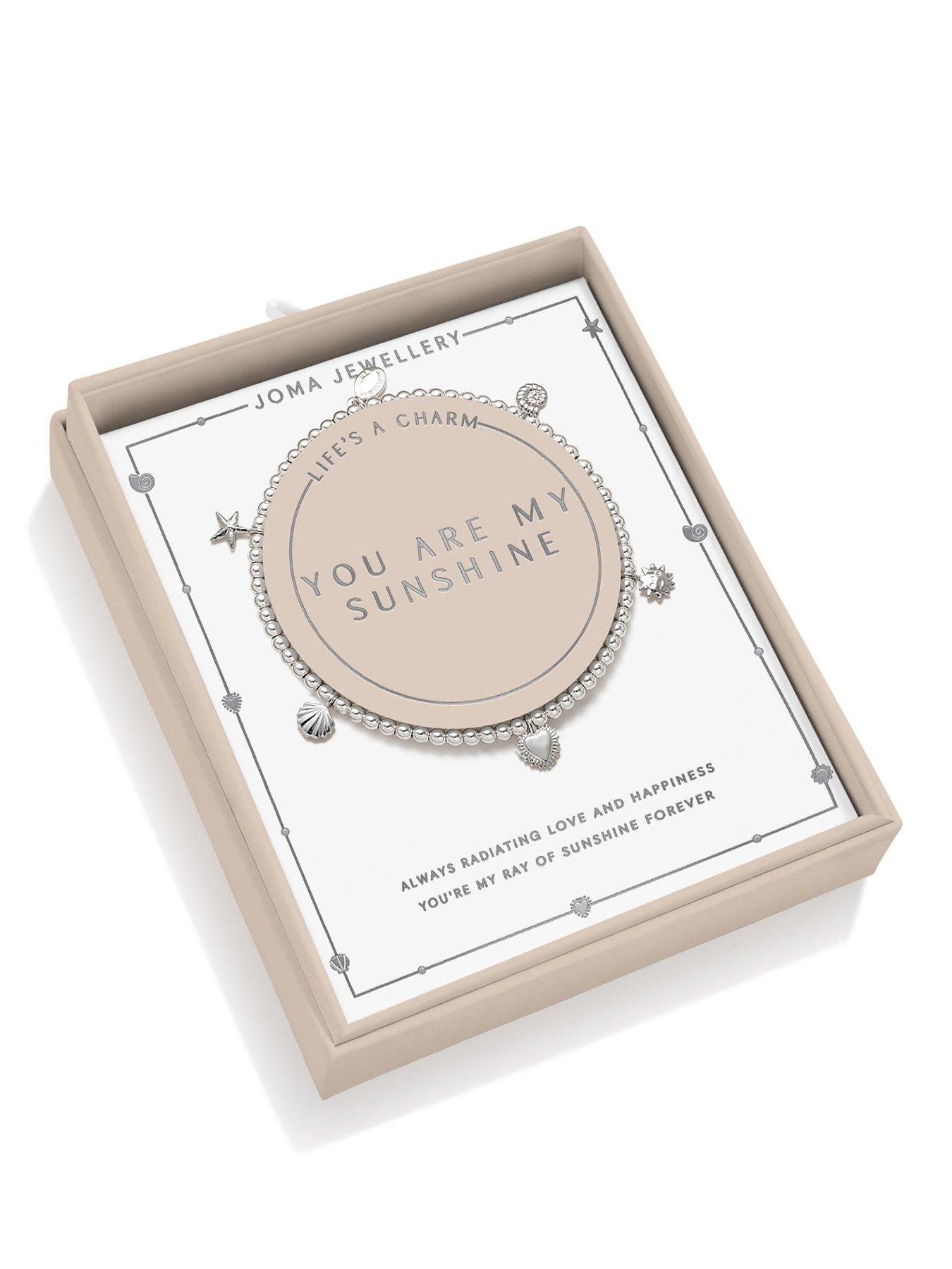 Katie Loxton LIFE'S A CHARM , YOU ARE MY SUNSHINE , Silver Plated , Bracelet , 17.5cm stretch