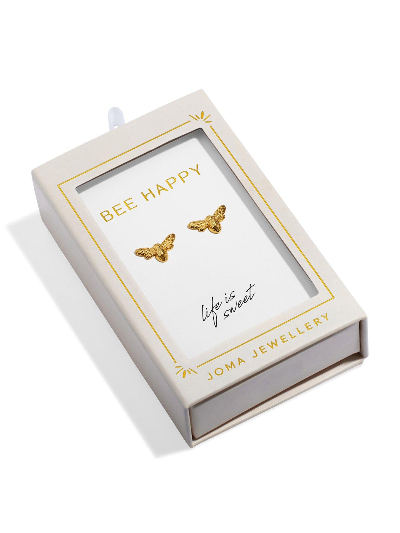 Joma Jewellery MOMENTS TO SHINE , BEE HAPPY , Gold Plated , Stud Earrings