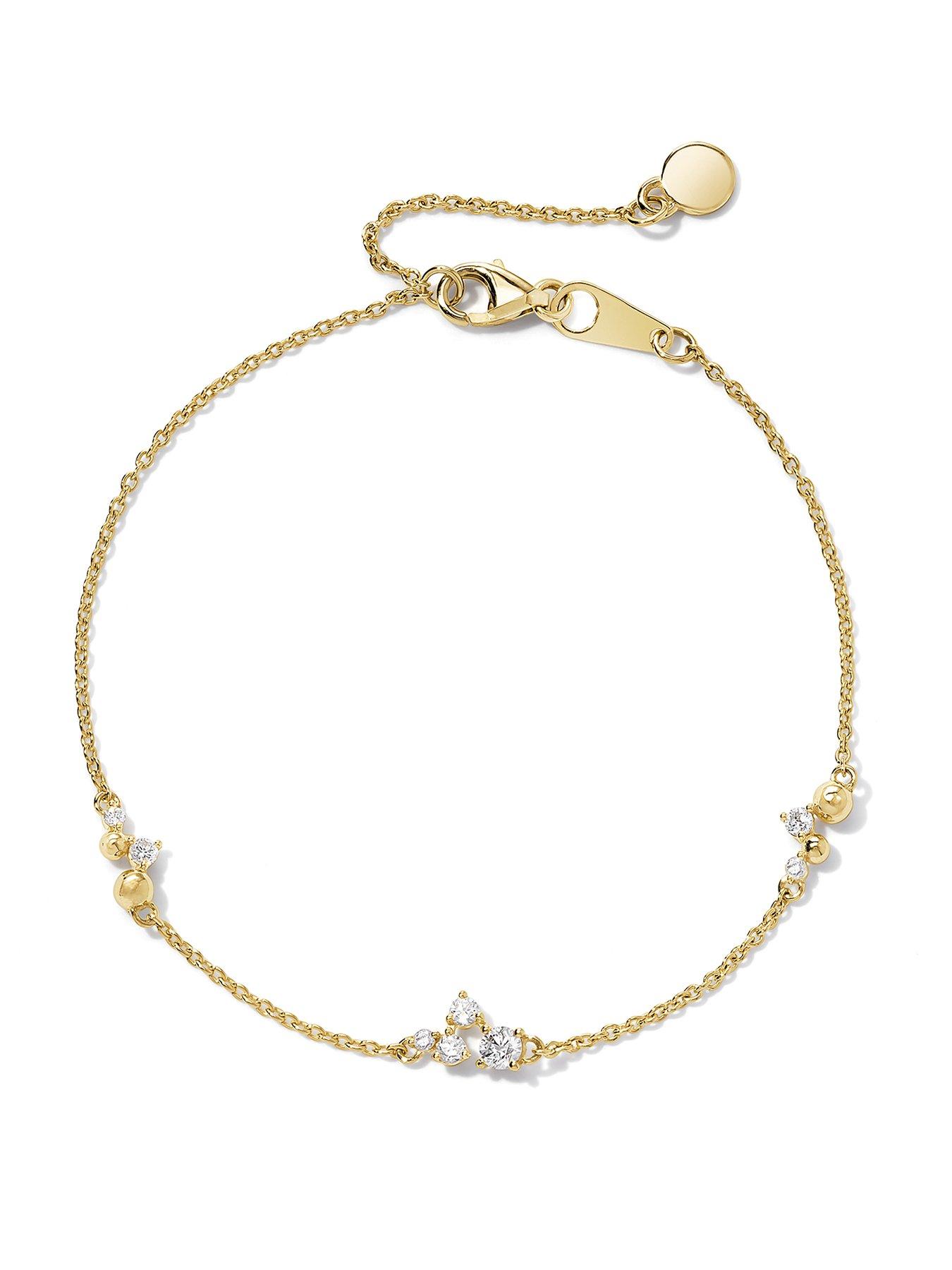 Created Brilliance Luna Bracelet 9ct Yellow Gold 0.19ct tw. Lab Grown Diamond Scatter Bracelet