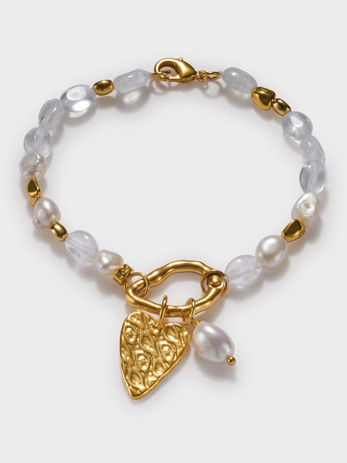 Katie Loxton PEARLA SOLESI BRACELET , Gold Coated , 19cm