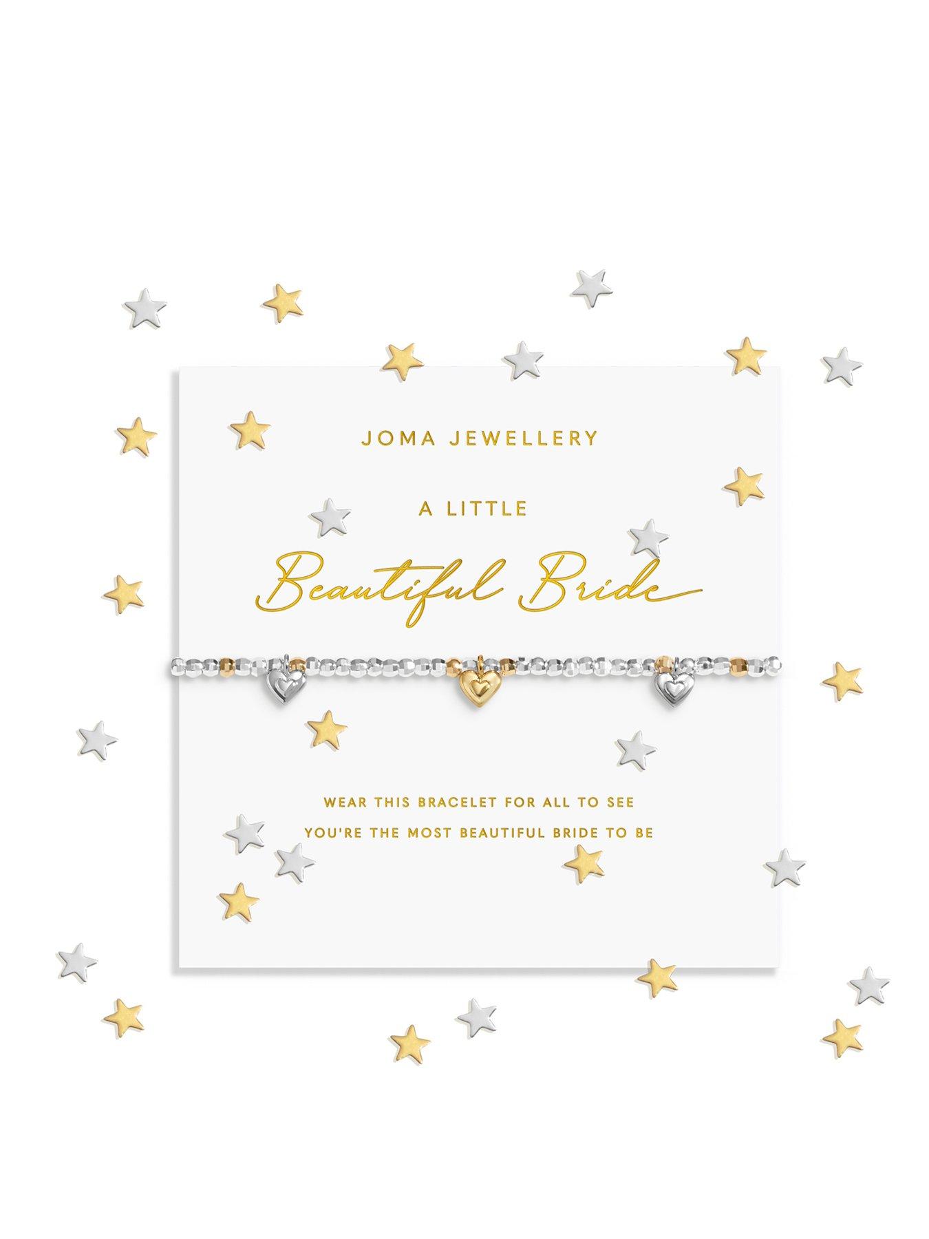 Joma Jewellery SPARKLE CONFETTI A LITTLE , BEAUTIFUL BRIDE , Silver & Gold Plated , Bracelet , 17.5cm stretch