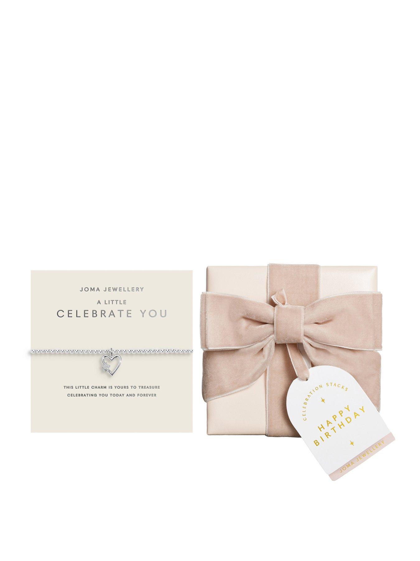 Katie Loxton CELEBRATION STACK GIFT SET , HAPPY BIRTHDAY , Bracelet, Necklace & Earrings , 17.5cm stretch & 46cm + extender