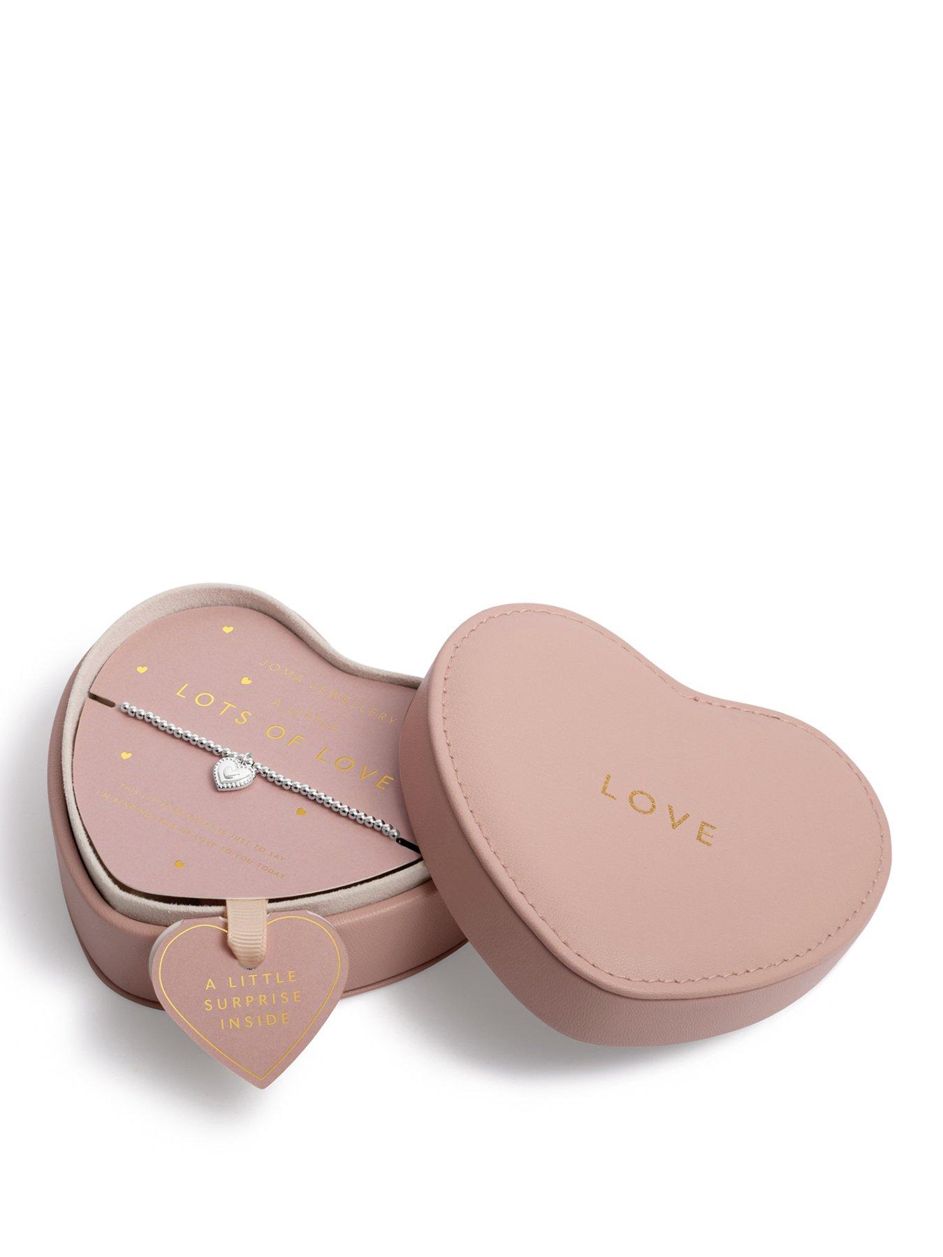 Joma Jewellery HEART JEWELLERY BOX , LOTS OF LOVE , Silver Plated , Bracelet , 17.5cm stretch