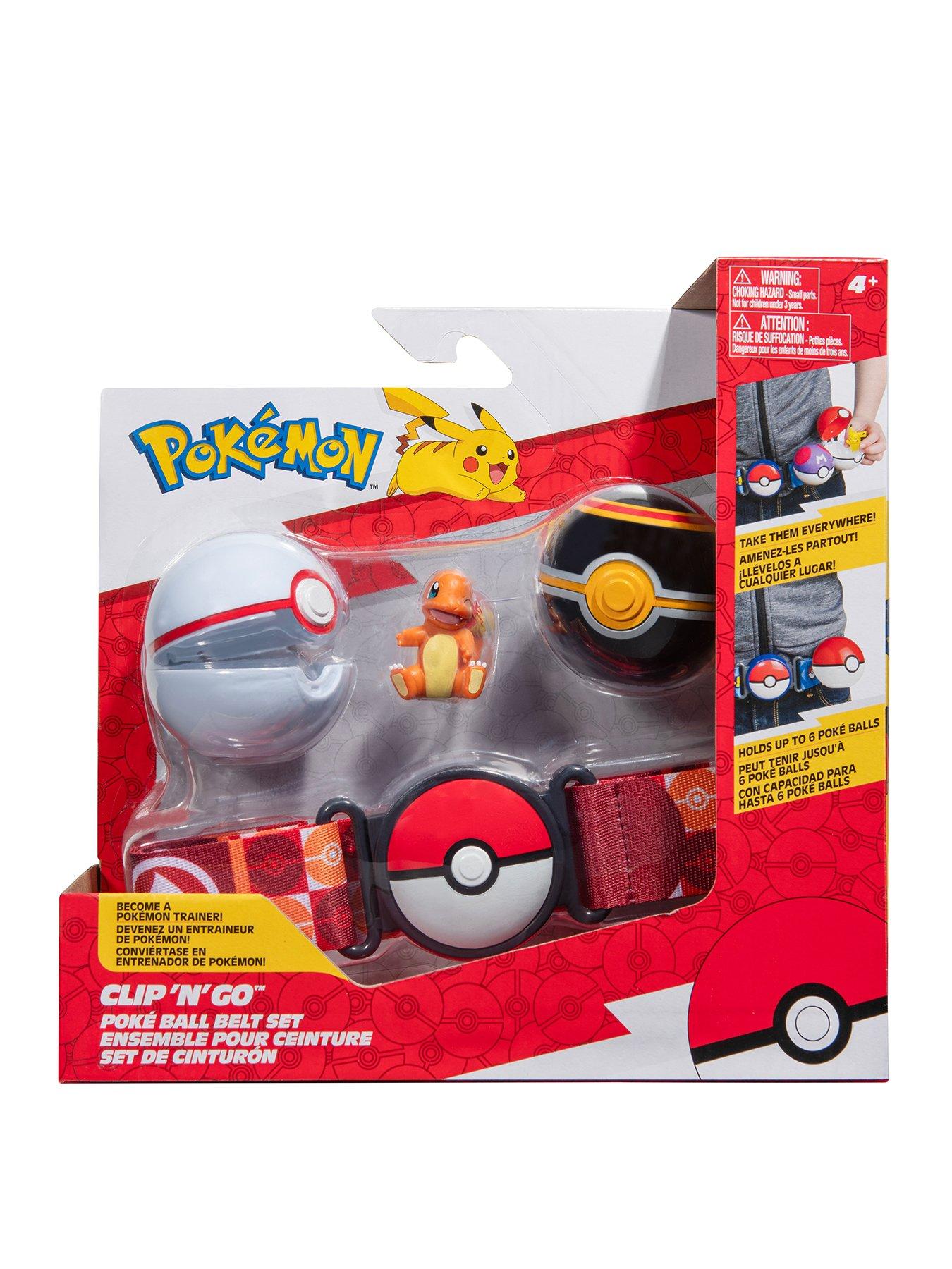 Pokemon Charmander Clip ‘N' Go Belt Set - 2-Inch Charmander Battle Figure with Clip ‘N' Go Belt plus Premier and Luxury Ball Accessories