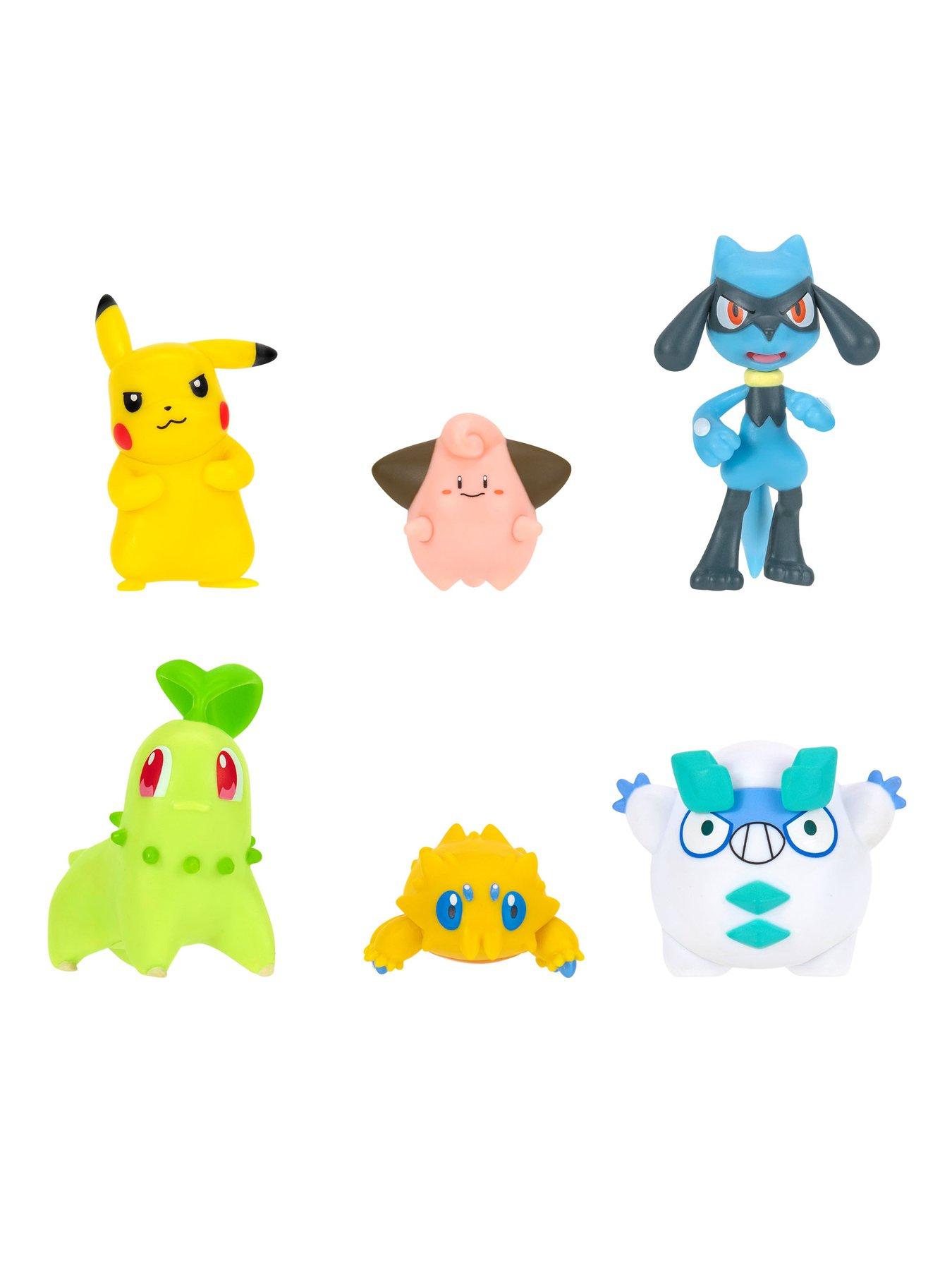 Image 2 of 8 of Pokemon Battle Figure 6 Pack - Features 2-Inch Pikachu, Joltik, Galarian Darumaka, Riolu, Chikorita and Cleffa Battle Figures