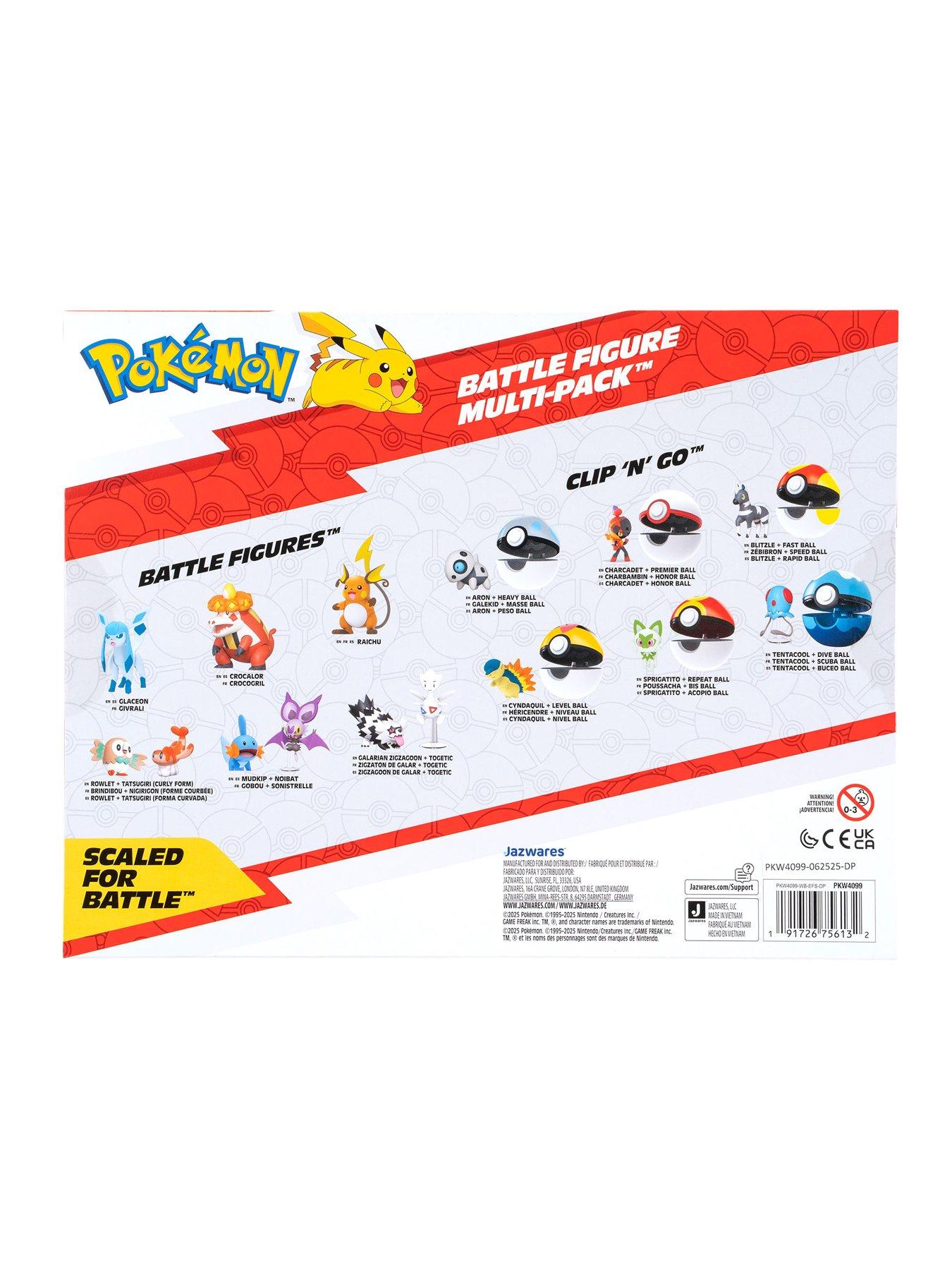 Image 7 of 8 of Pokemon Battle Figure 6 Pack - Features 2-Inch Pikachu, Joltik, Galarian Darumaka, Riolu, Chikorita and Cleffa Battle Figures