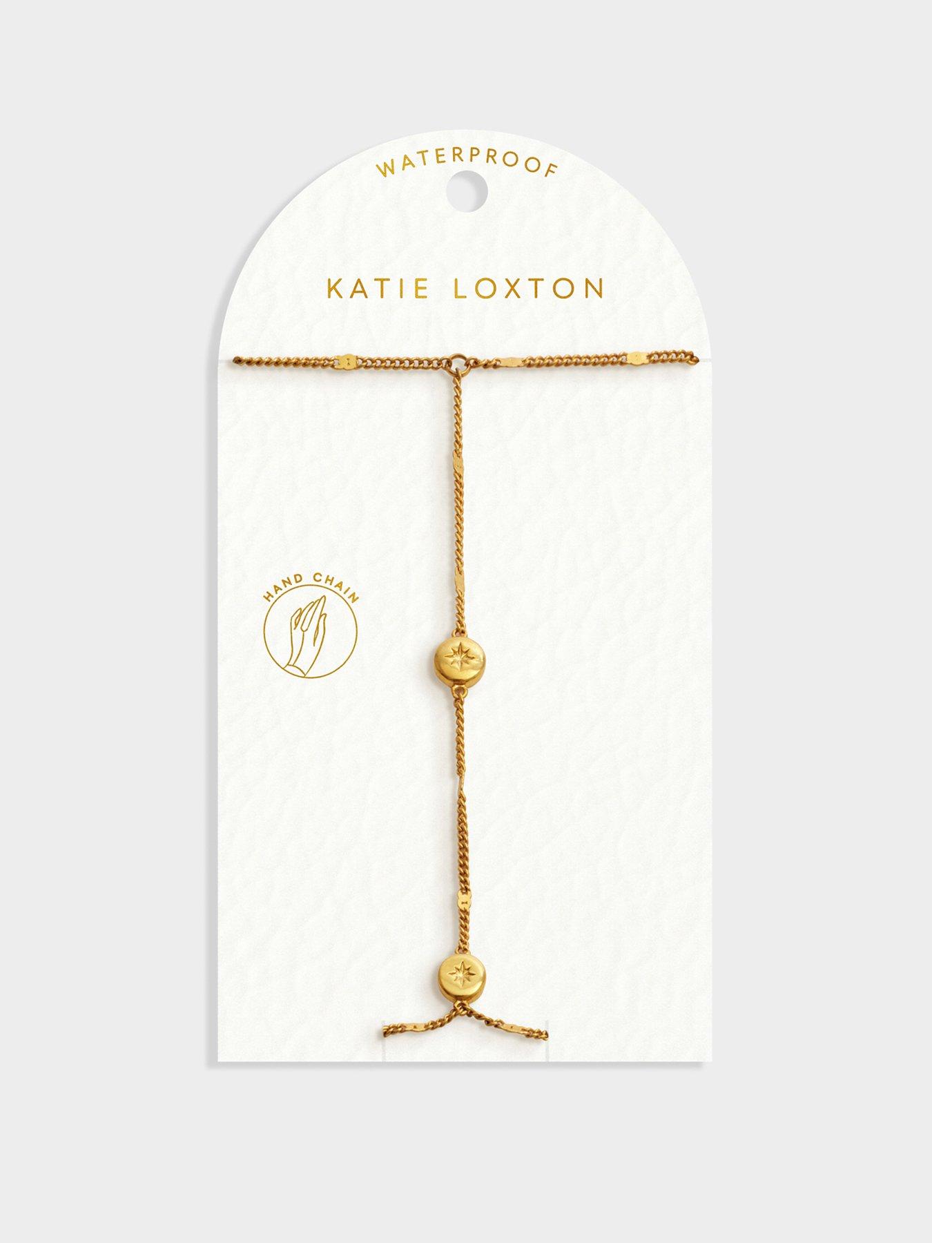 Katie Loxton APHIRA HAND CHAIN , Gold Coated , 18cm + 8.5cm & 8.5cm + 3cm