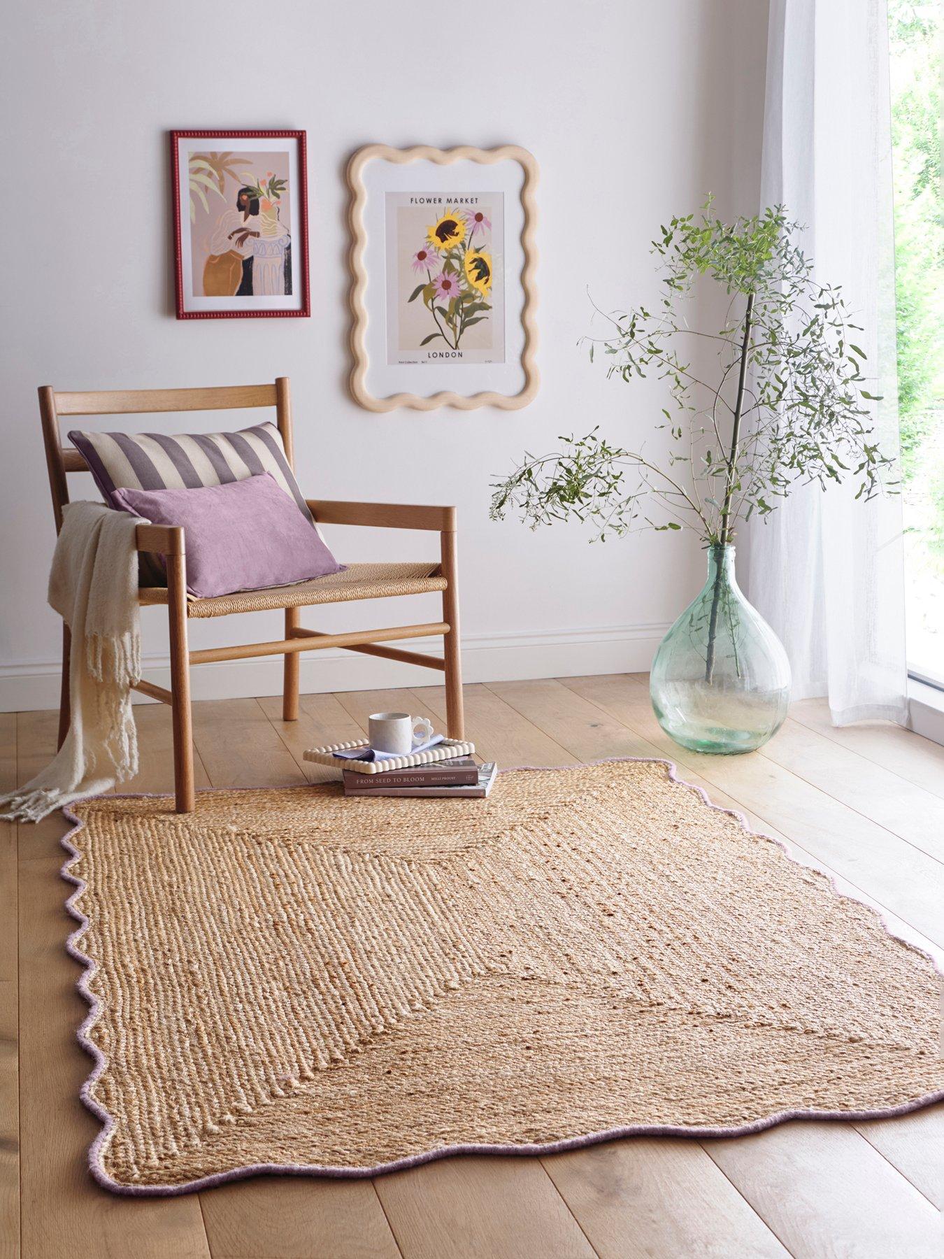 Very Home Jute Scalloped Edge Rug 120x170cm