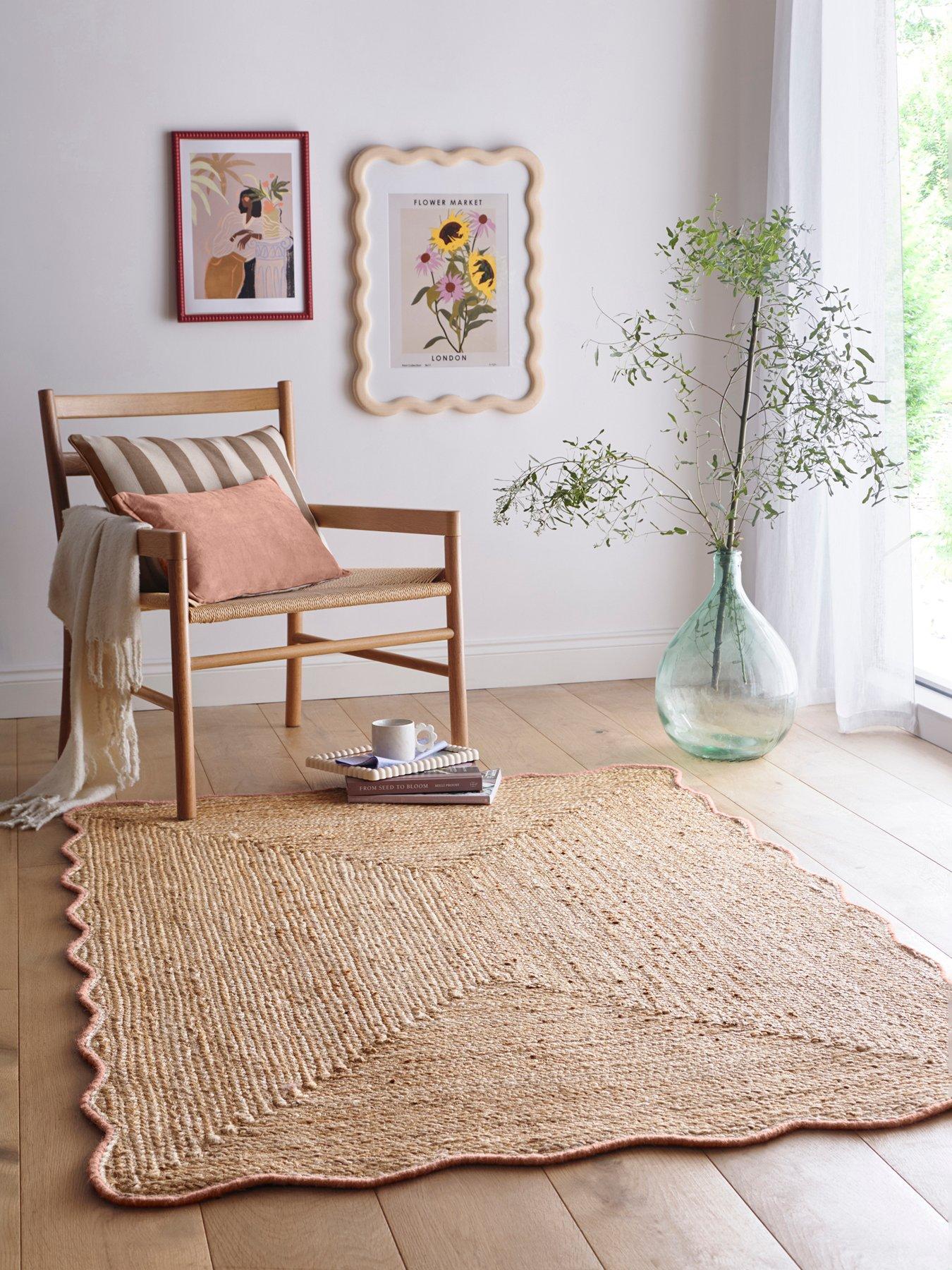 Very Home Jute Scalloped Edge Rug 120x170cm