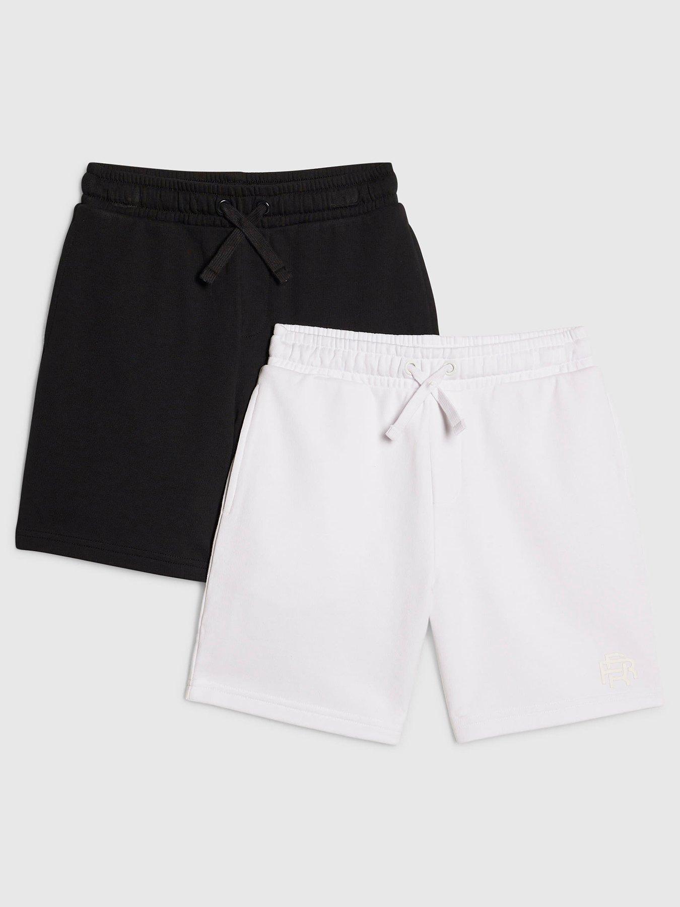 Image 1 of 4 of River Island Older Boys 2 Pack RR Shorts Set - Black/White