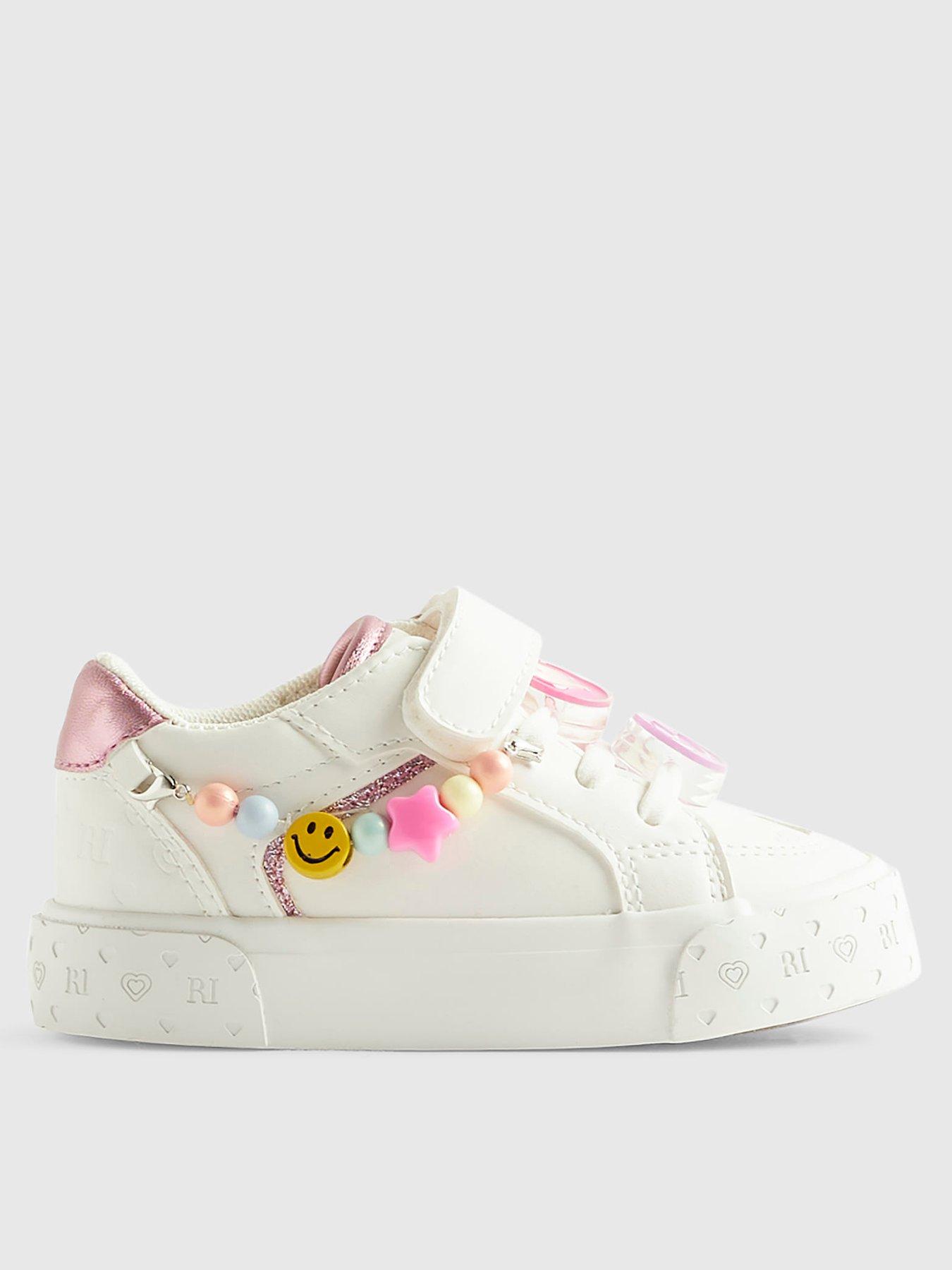 River Island Mini Girls Charm Plimsole Shoes - White