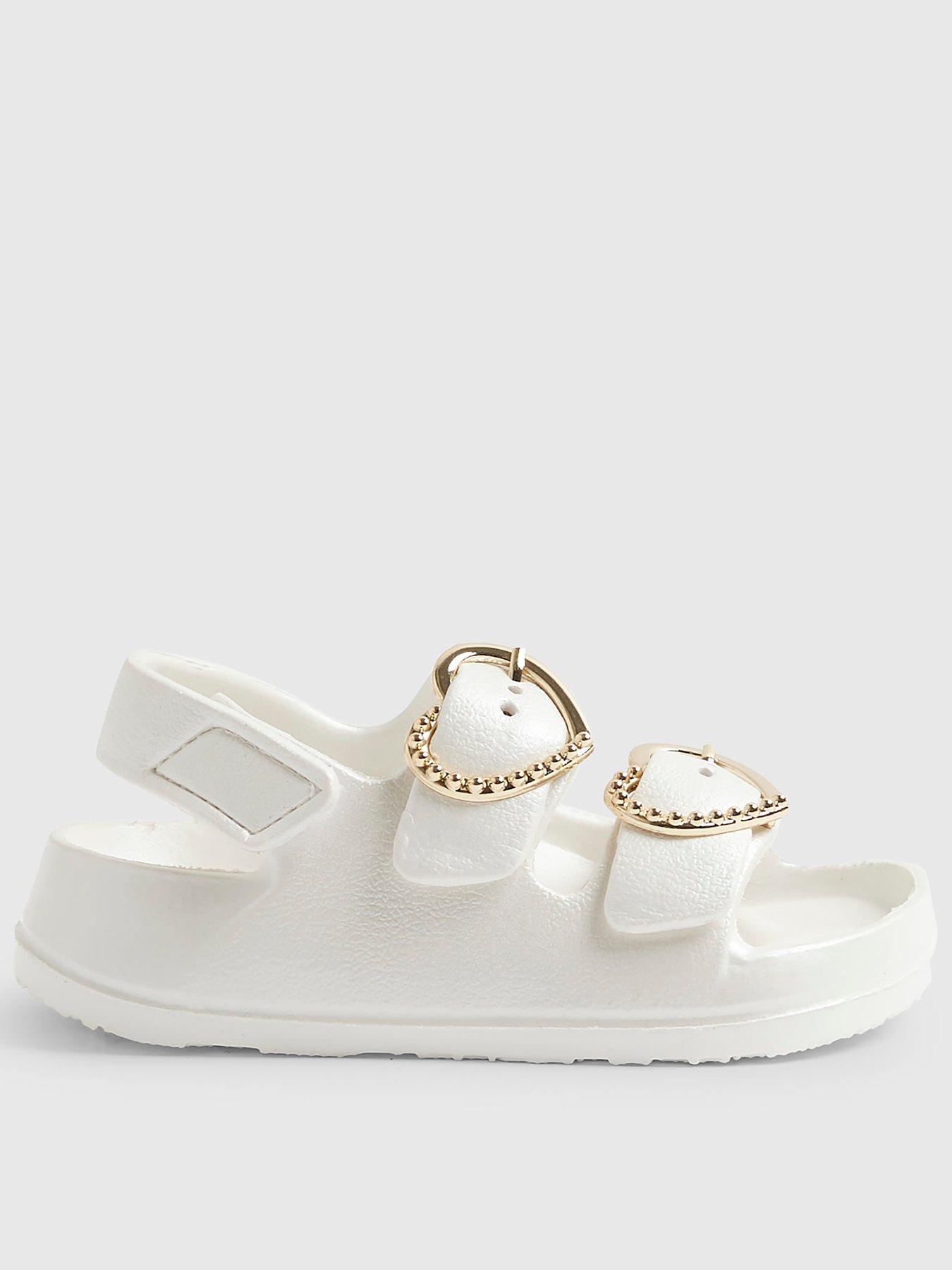 River Island Mini Girls Double Strap Moulded Sandals - White