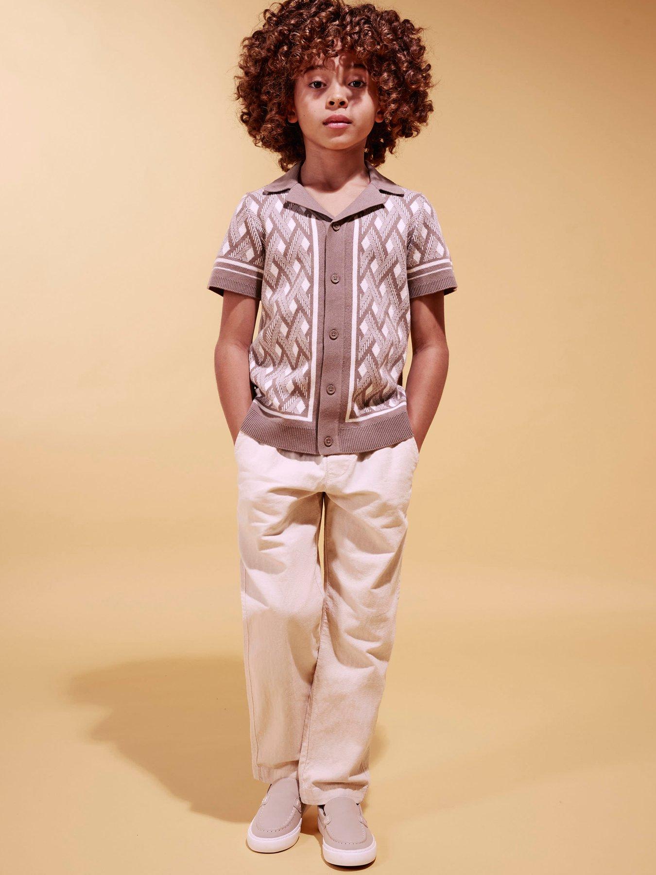 River Island Older Boys Elasticated Pull On Trousers - Beige