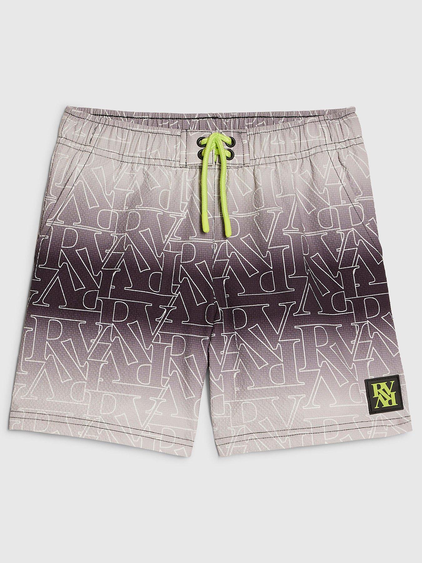 River Island Older Boys Mono Ombre Swim Shorts - Black