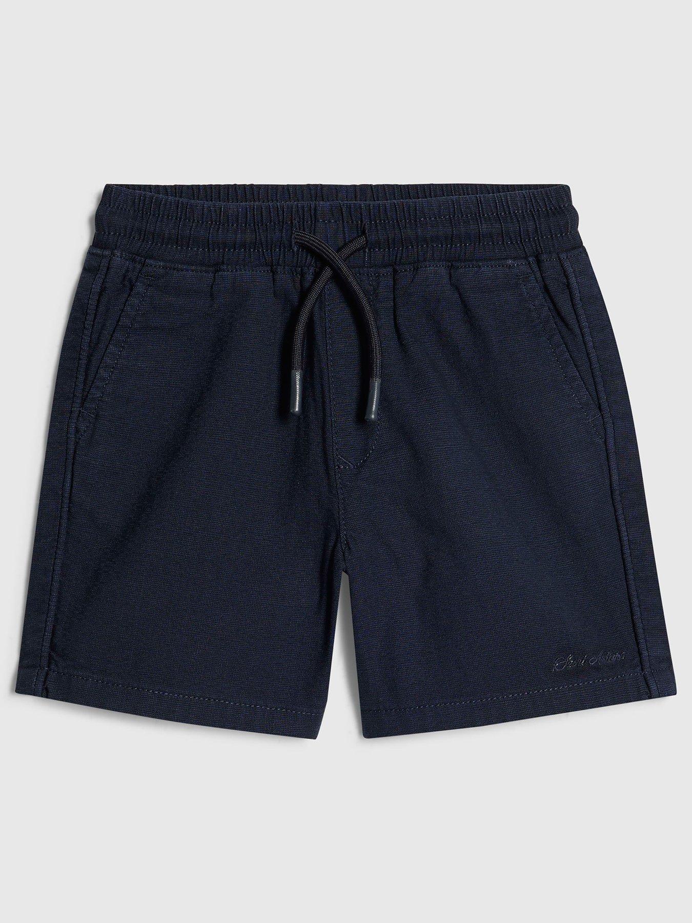 Image 1 of 4 of River Island Mini Boys Pull On Drawstring Shorts - Navy