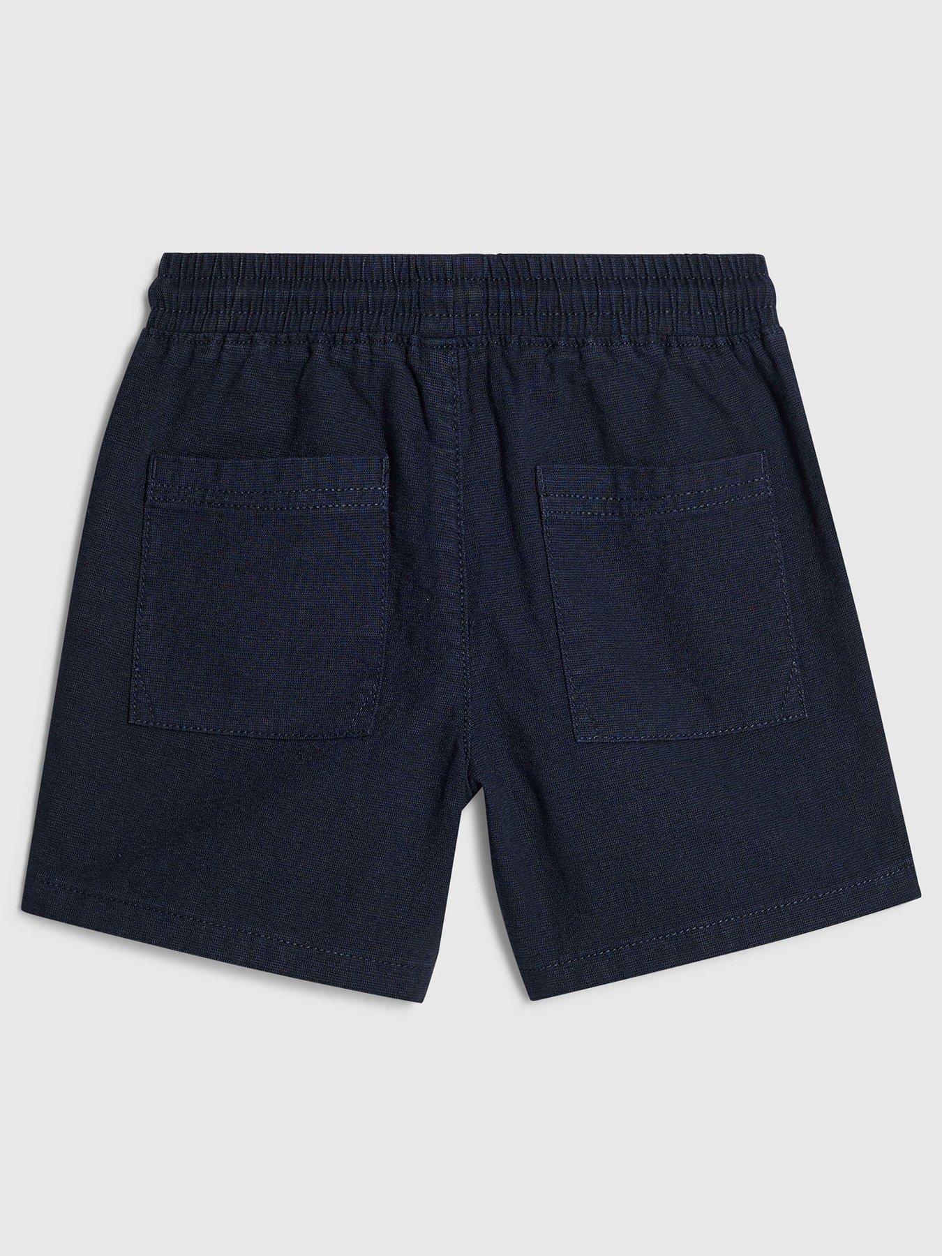 Image 2 of 4 of River Island Mini Boys Pull On Drawstring Shorts - Navy